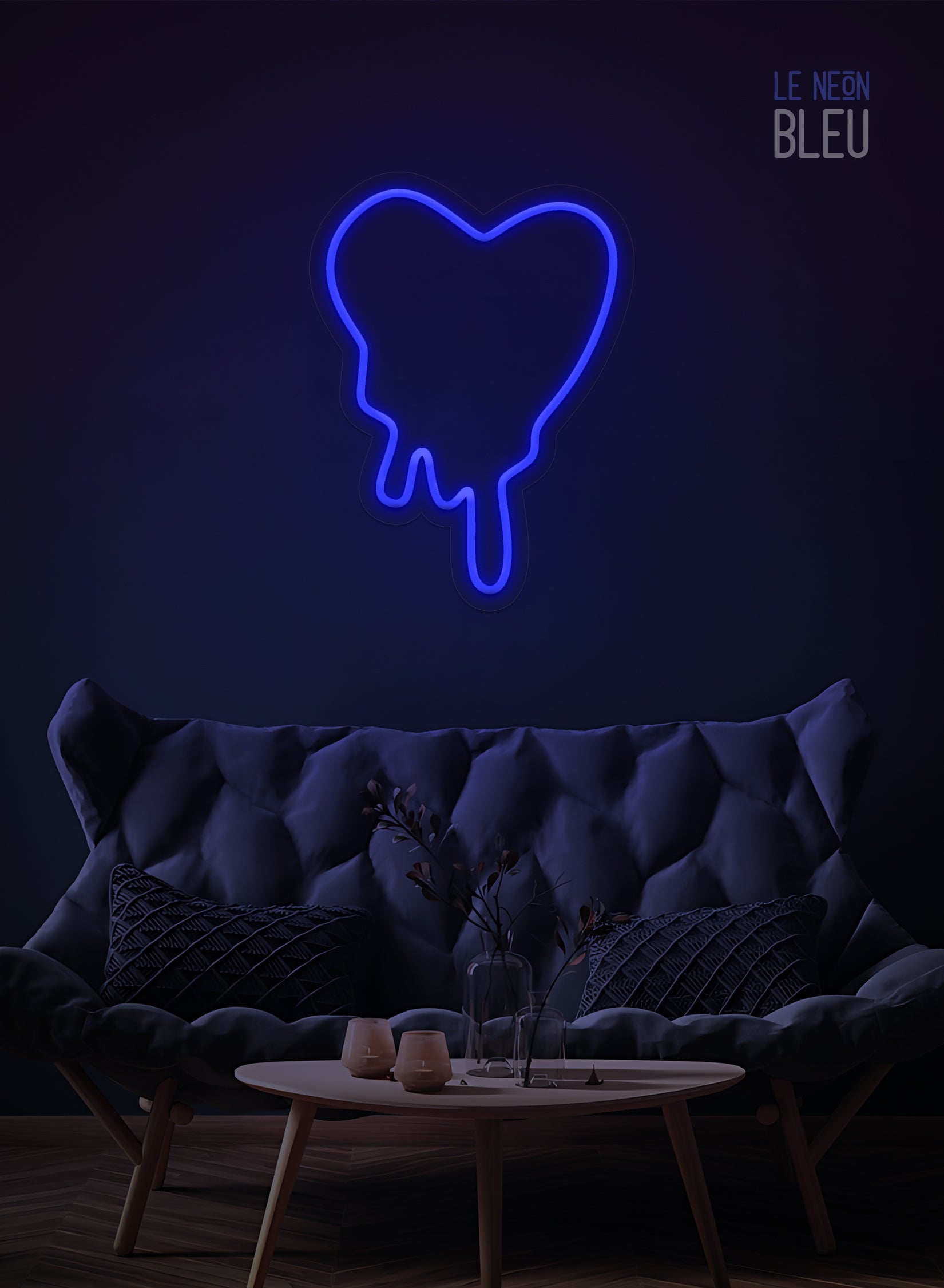 Néon LED Cœur Dégoulinant – Déco audacieuse et expressive