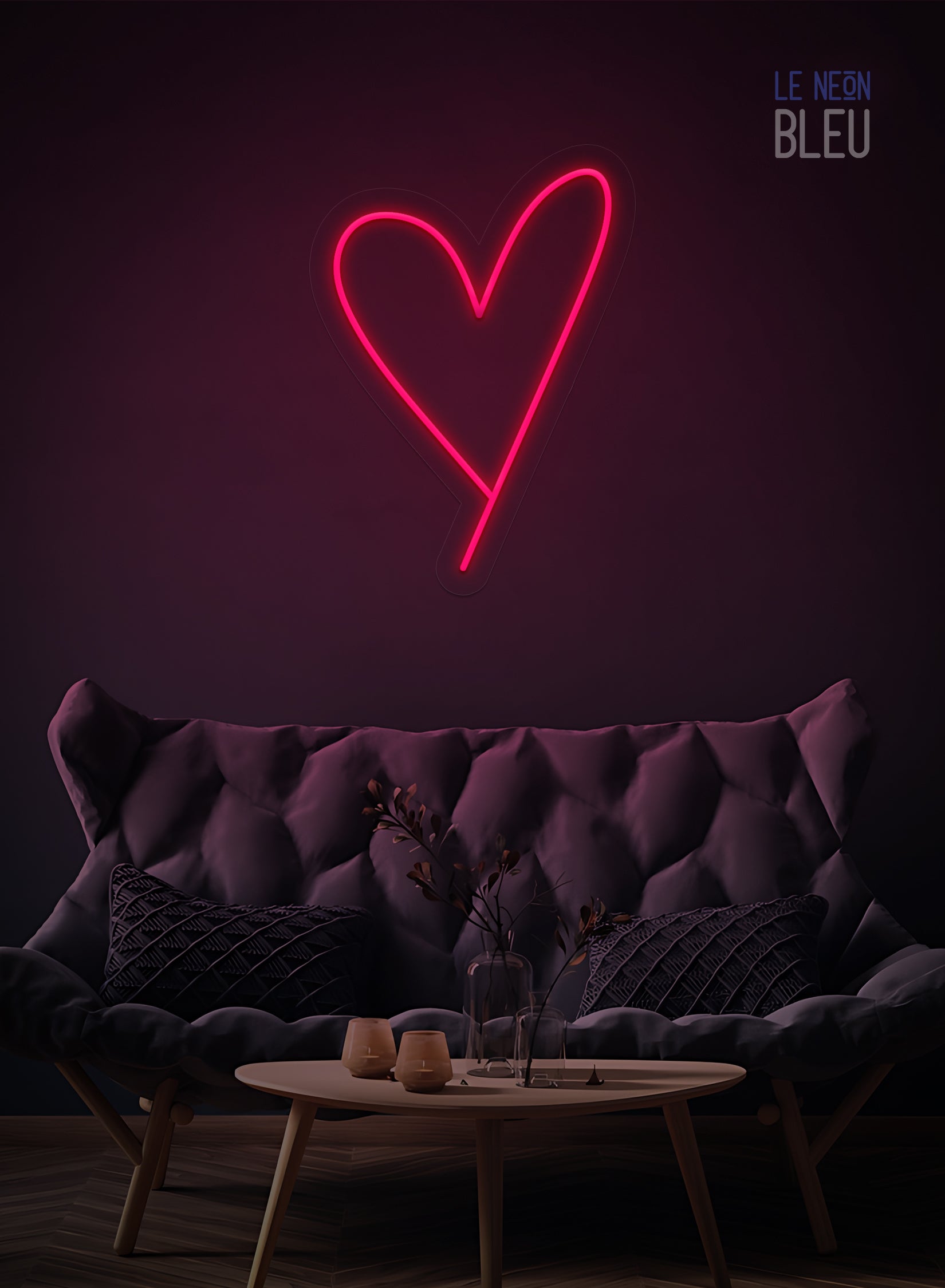 Néon LED Cœur Minimaliste – Déco Murale Élégante & Lumineuse