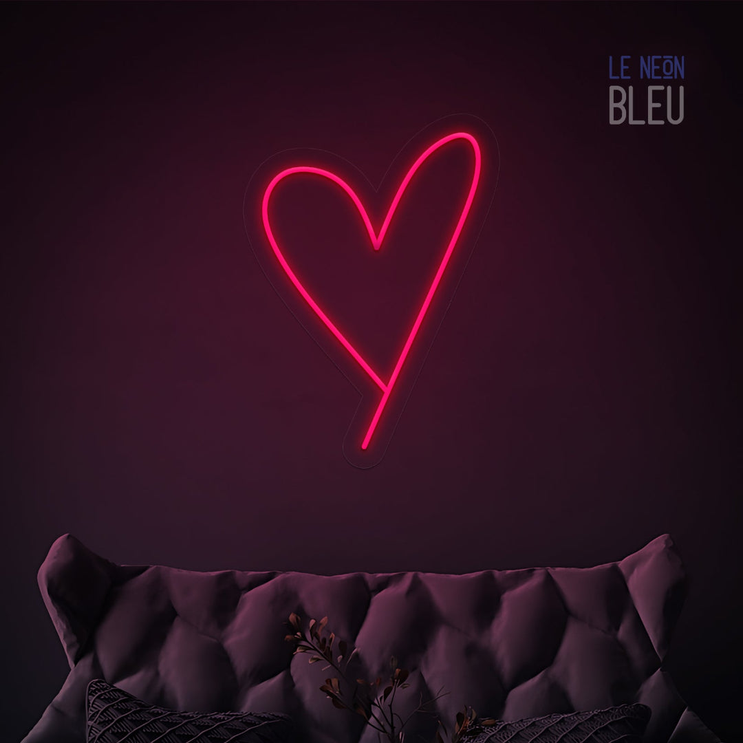 Néon LED Cœur Minimaliste – Déco Murale Élégante & Lumineuse