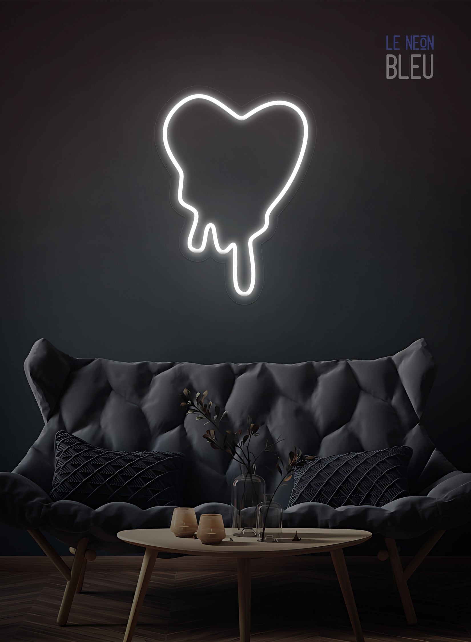 Néon LED Cœur Dégoulinant – Déco audacieuse et expressive
