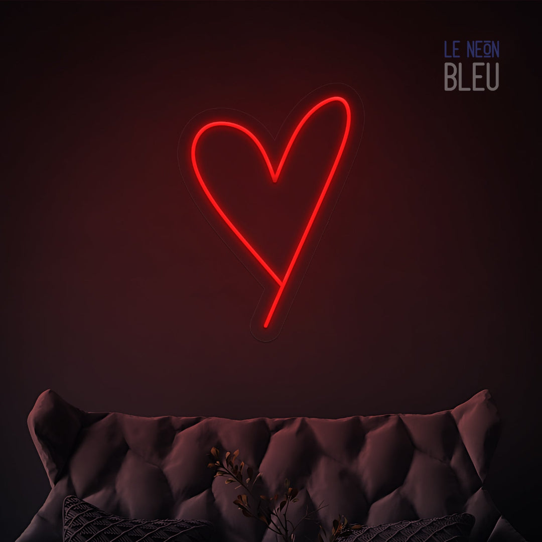 Néon LED Cœur Minimaliste – Déco Murale Élégante & Lumineuse