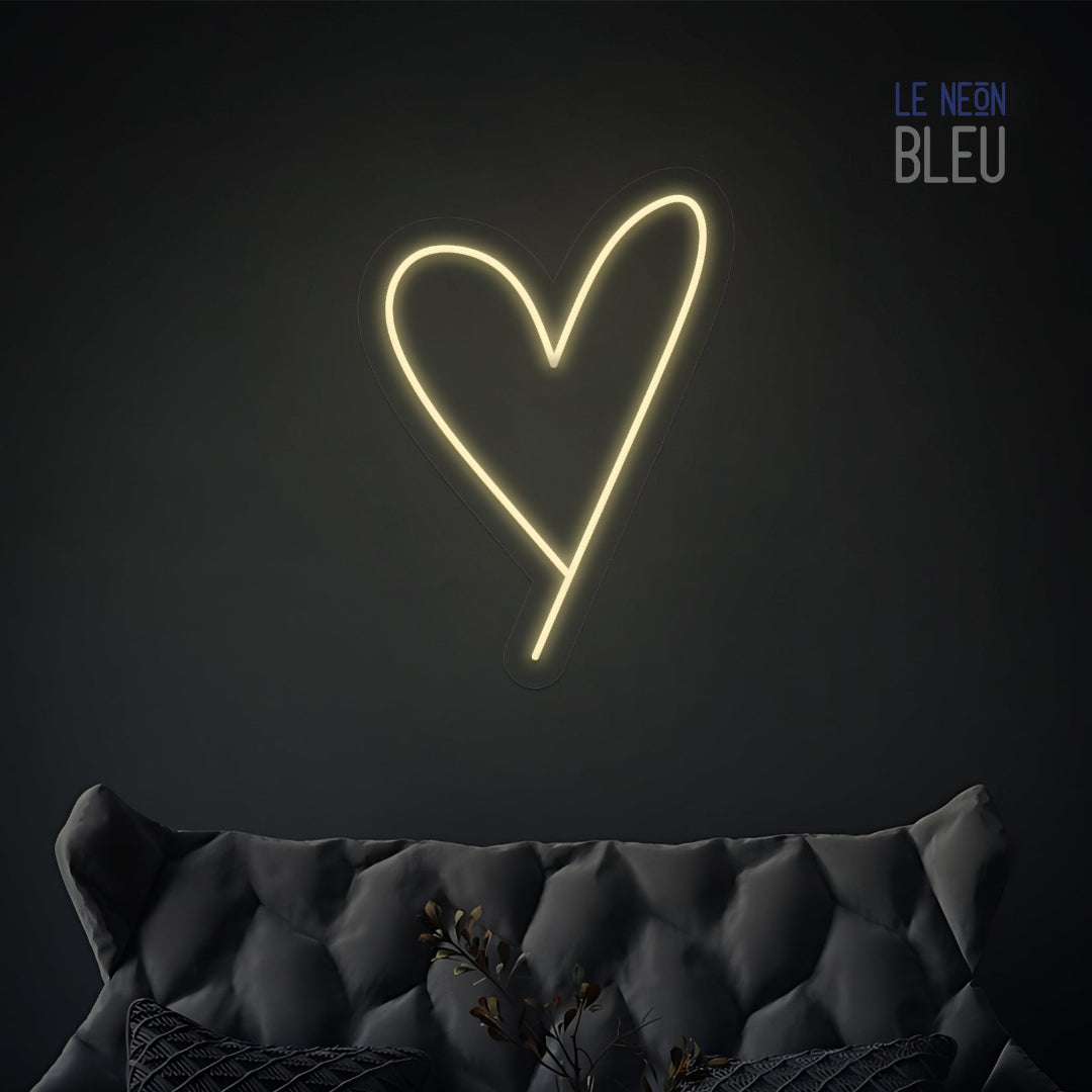Néon LED Cœur Minimaliste – Déco Murale Élégante & Lumineuse