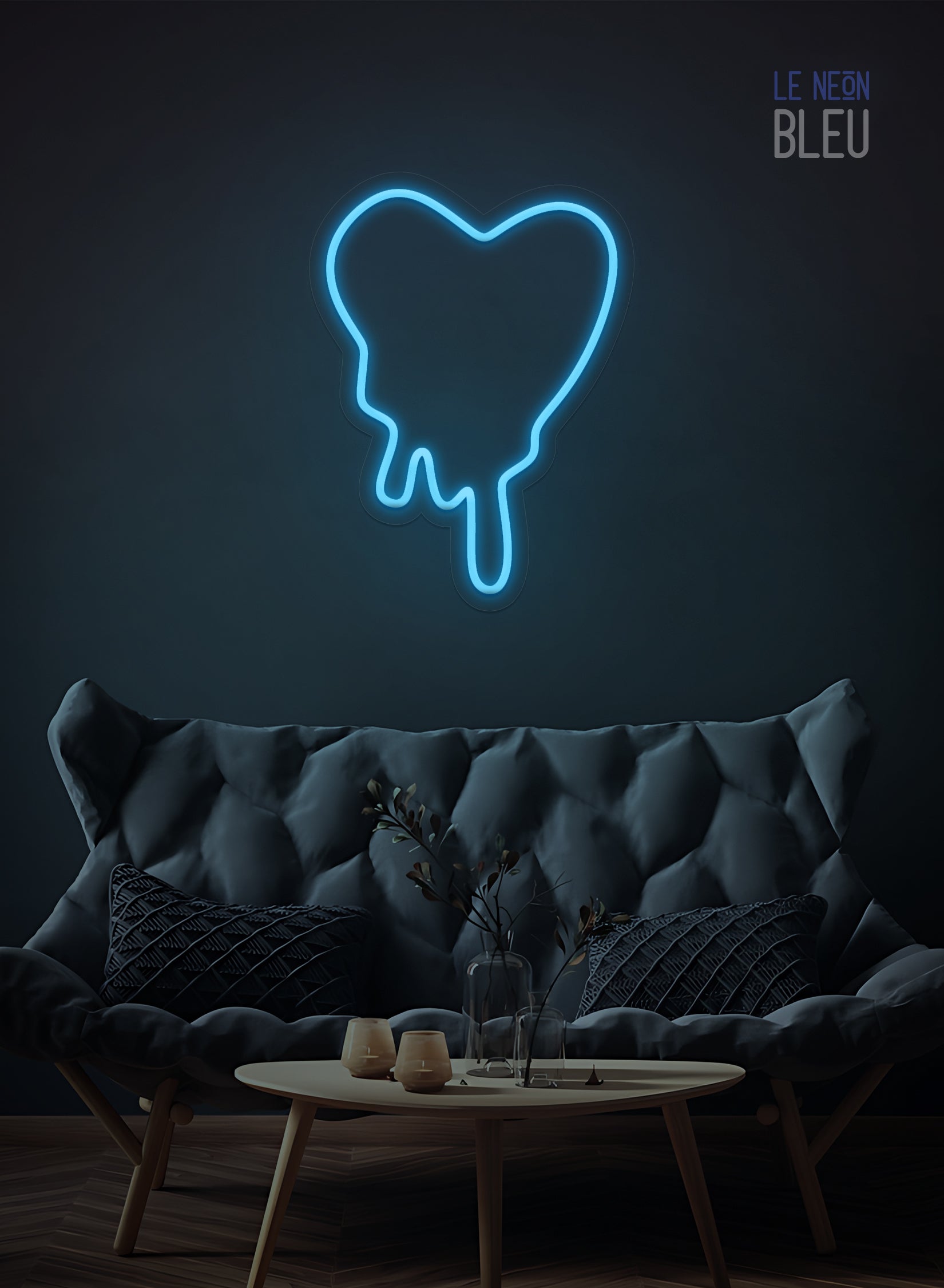 Néon LED Cœur Dégoulinant – Déco audacieuse et expressive