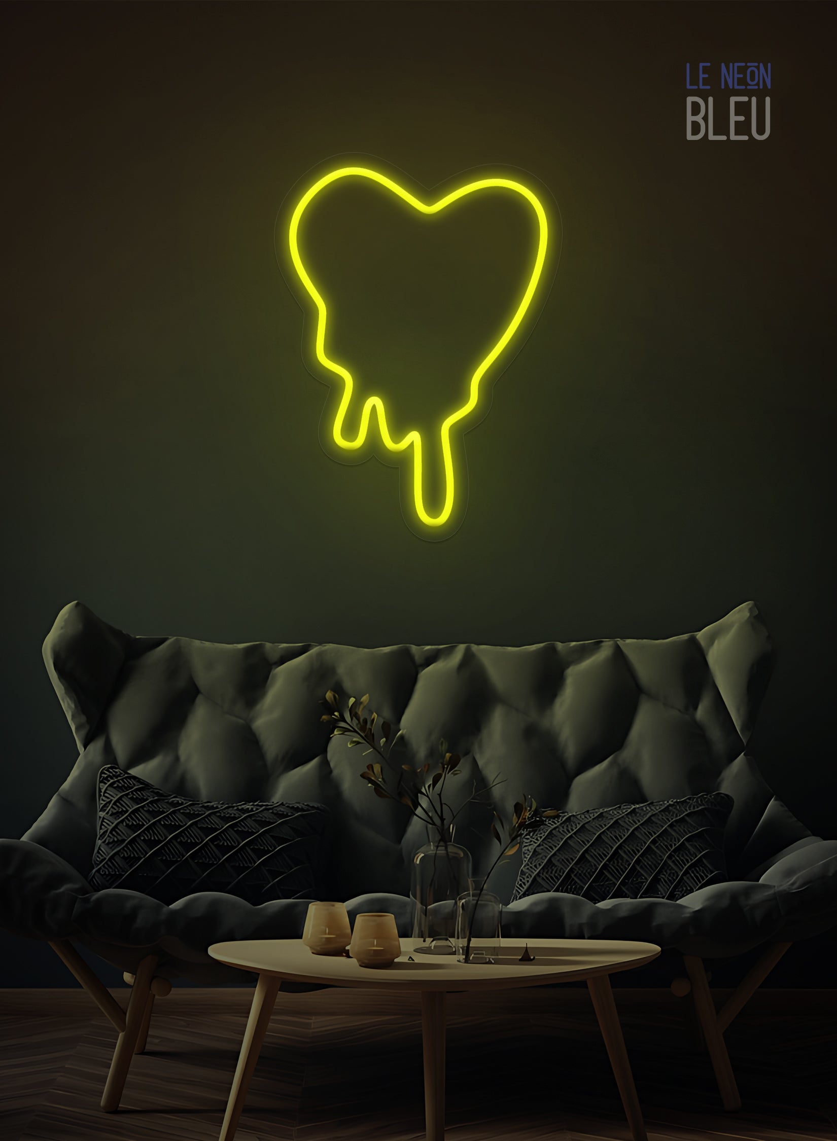 Néon LED Cœur Dégoulinant – Déco audacieuse et expressive