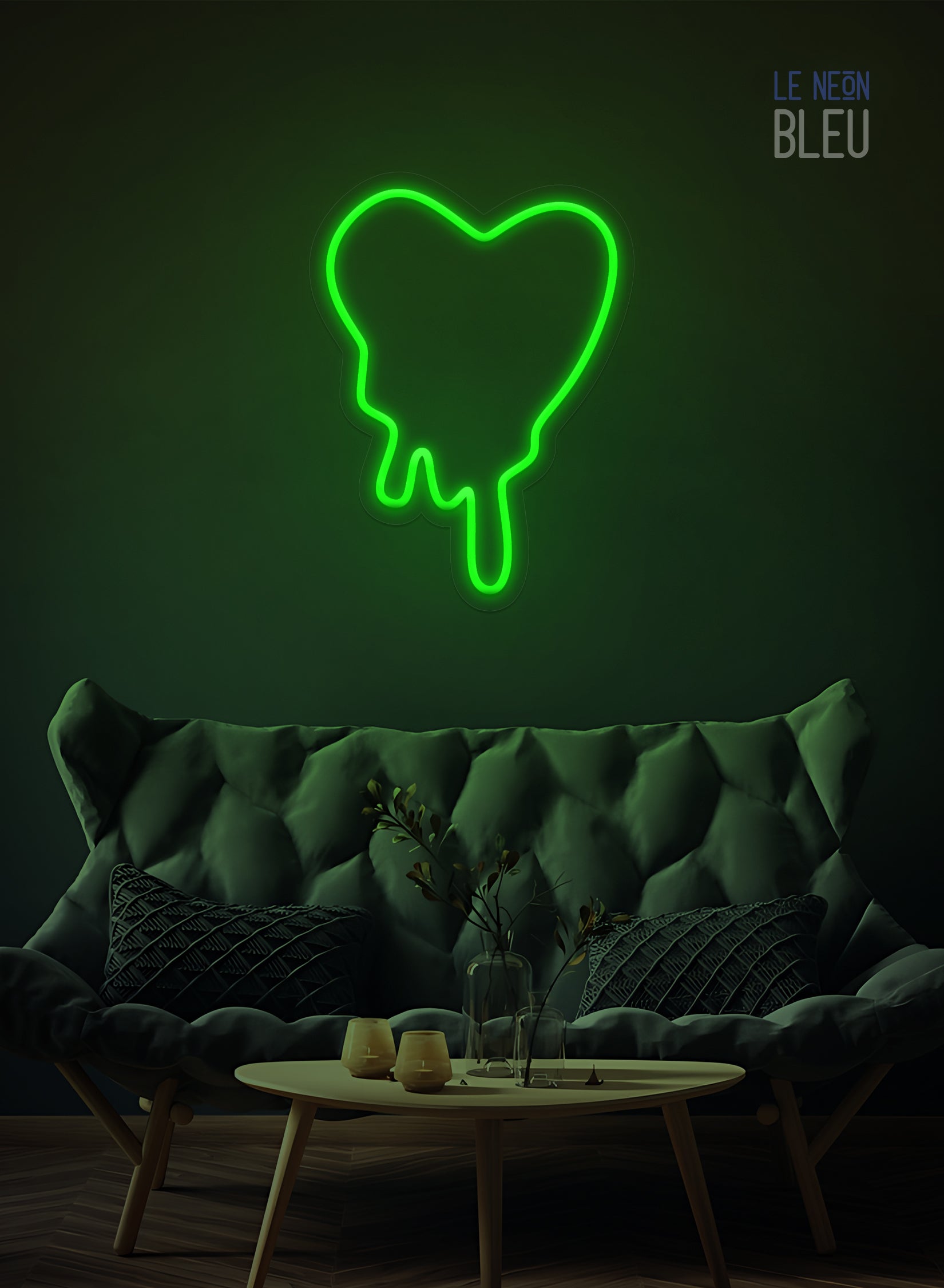 Néon LED Cœur Dégoulinant – Déco audacieuse et expressive