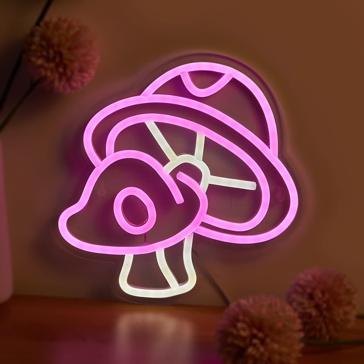 Champignon Rose Double - Néon LED