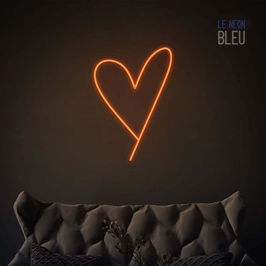 Néon LED Cœur Minimaliste – Déco Murale Élégante & Lumineuse
