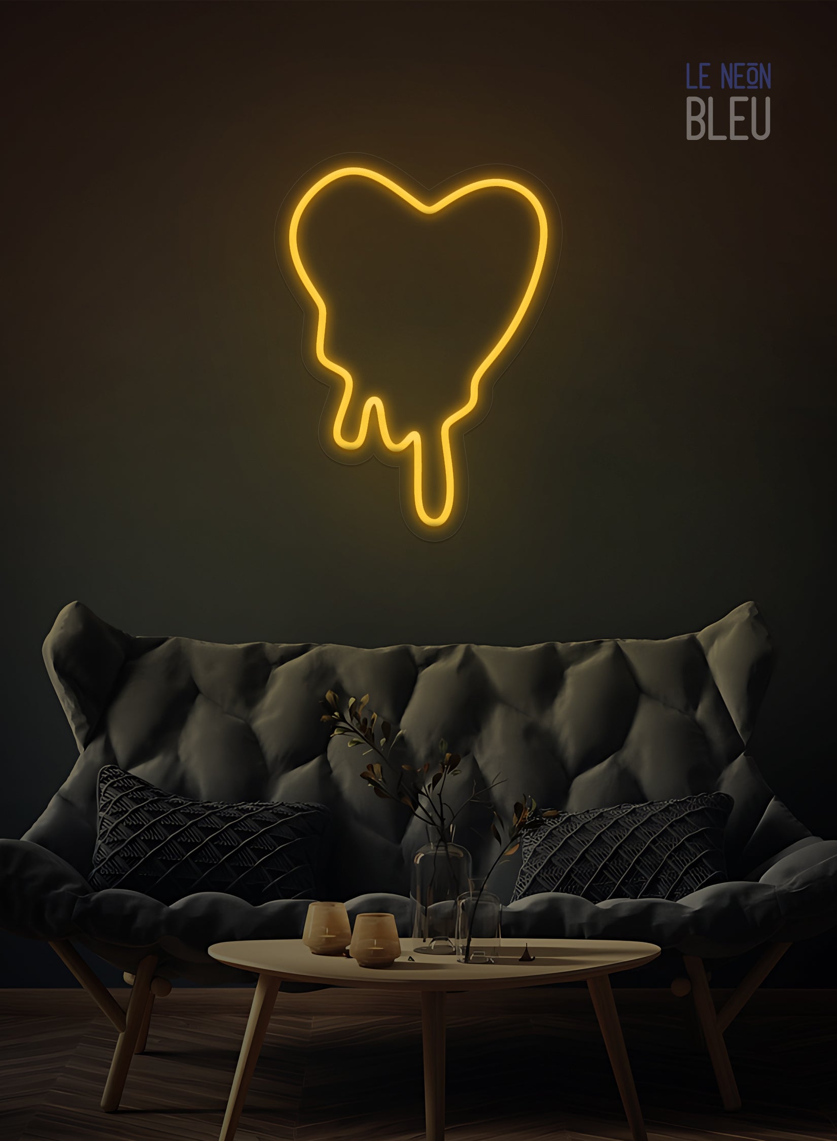 Néon LED Cœur Dégoulinant – Déco audacieuse et expressive
