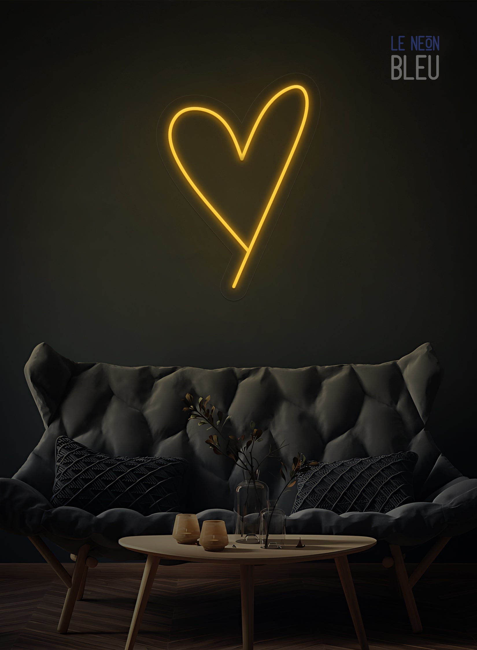 Néon LED Cœur Minimaliste – Déco Murale Élégante & Lumineuse