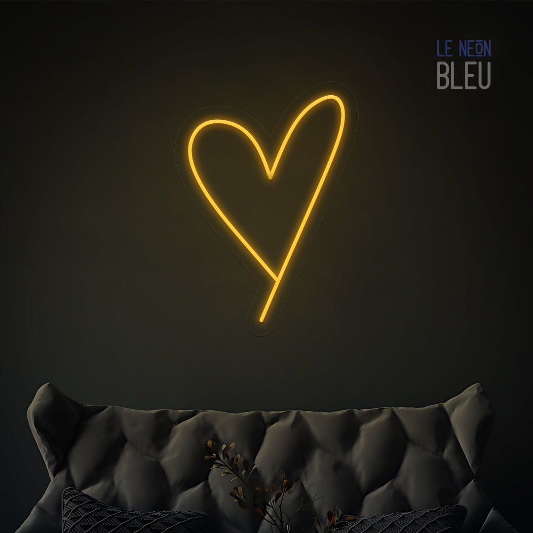 Néon LED Cœur Minimaliste – Déco Murale Élégante & Lumineuse