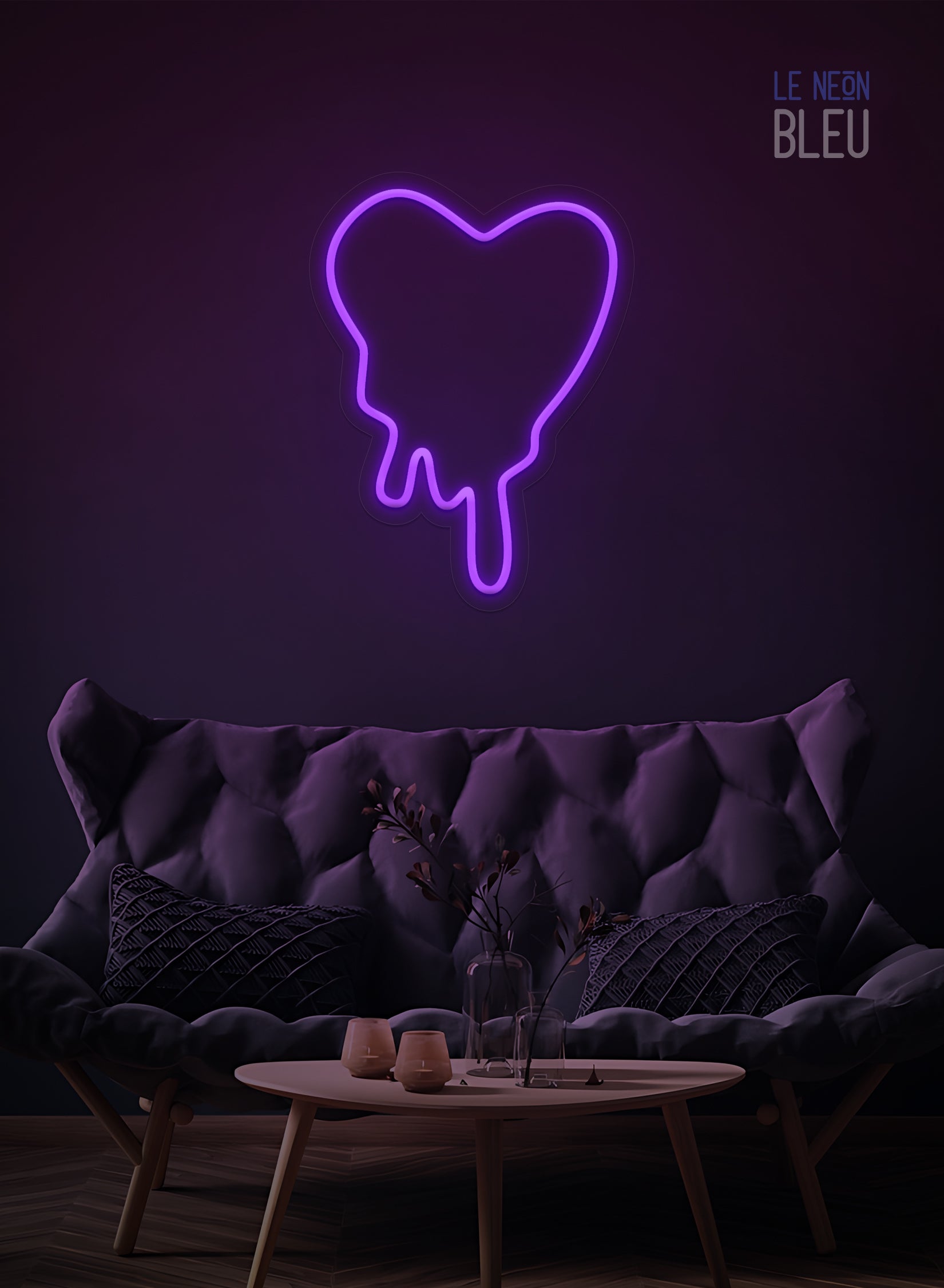 Néon LED Cœur Dégoulinant – Déco audacieuse et expressive