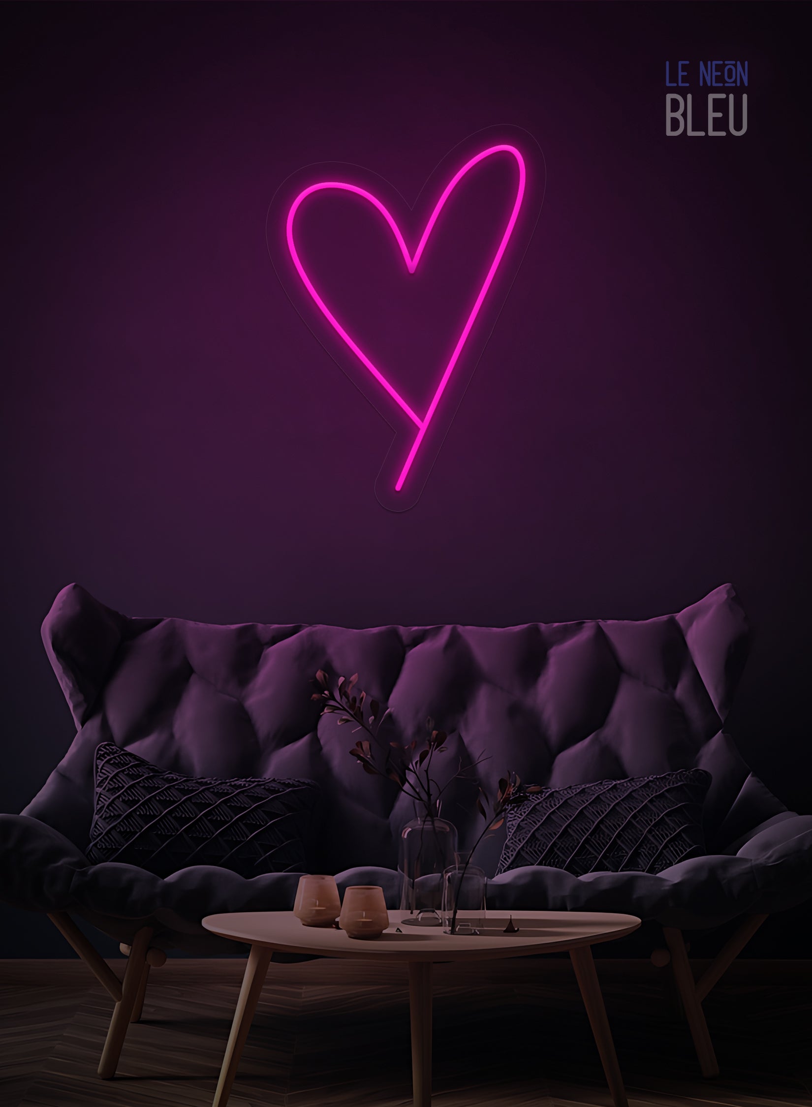 Néon LED Cœur Minimaliste – Déco Murale Élégante & Lumineuse