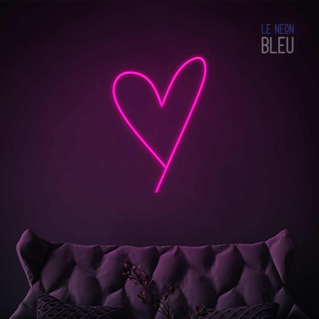 Néon LED Cœur Minimaliste – Déco Murale Élégante & Lumineuse