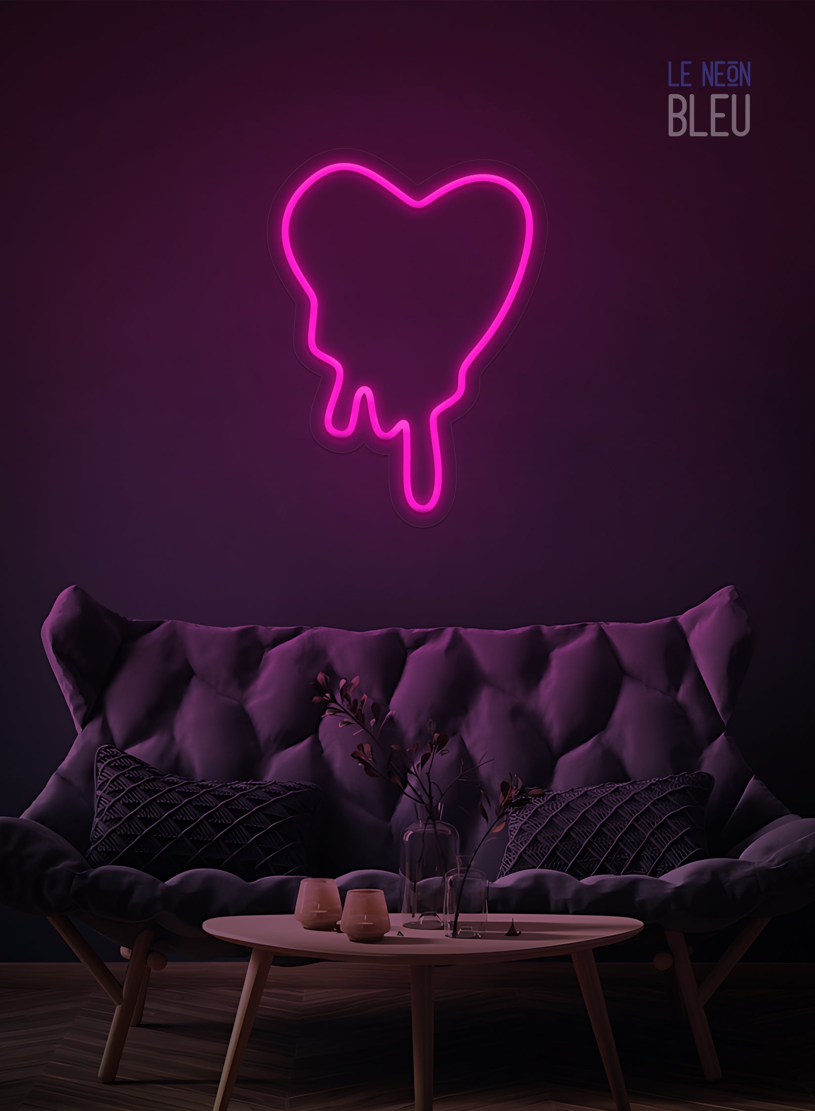 Néon LED Cœur Dégoulinant – Déco audacieuse et expressive