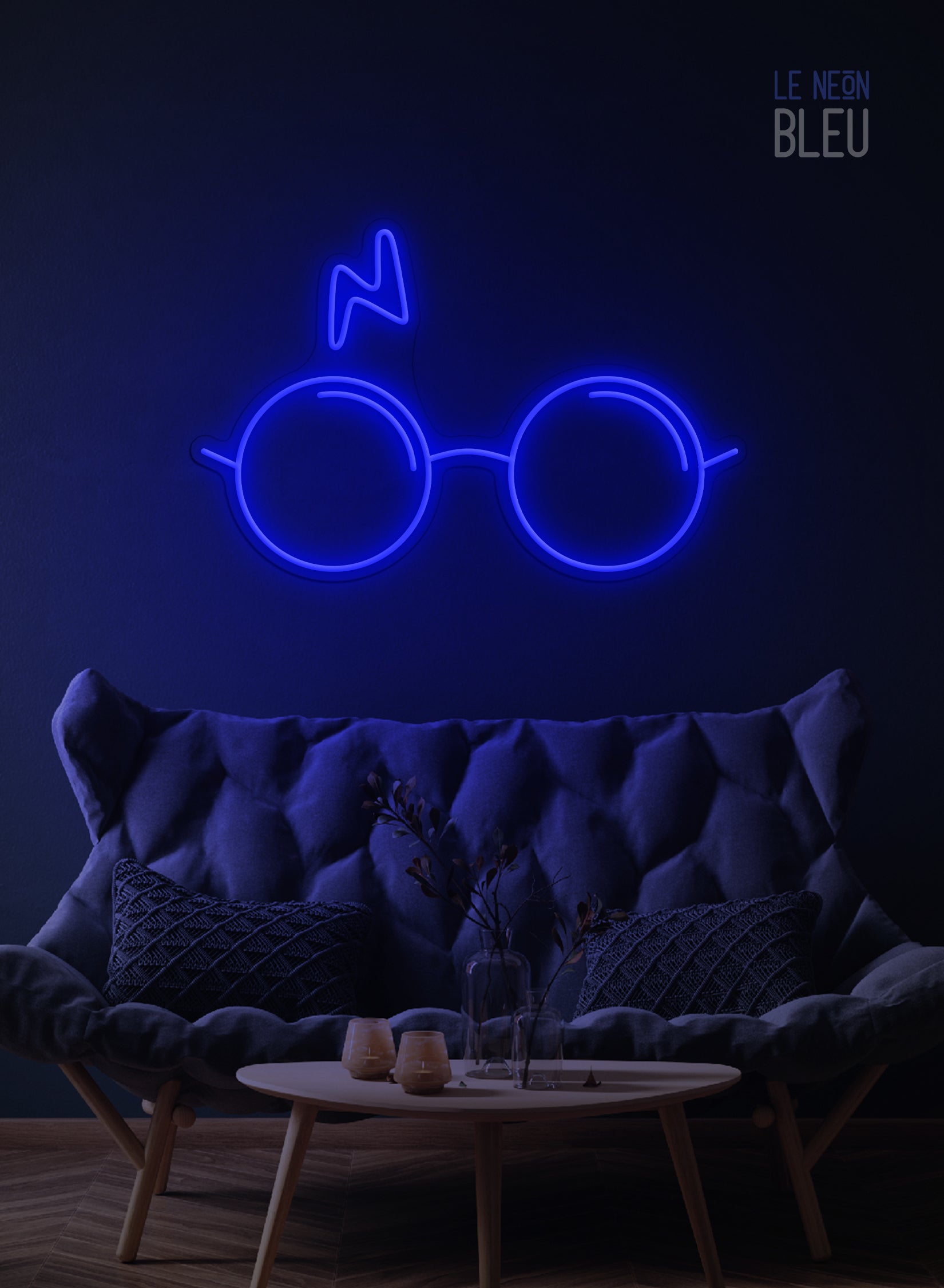 Néon LED "Lunettes & Éclair" – L’univers magique dans ta déco