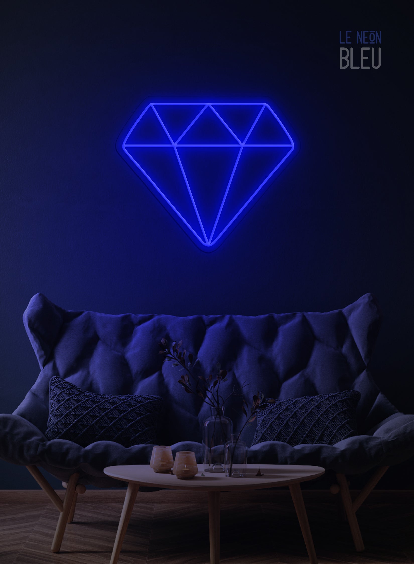 Néon LED "Diamant" – Élégance Brillante