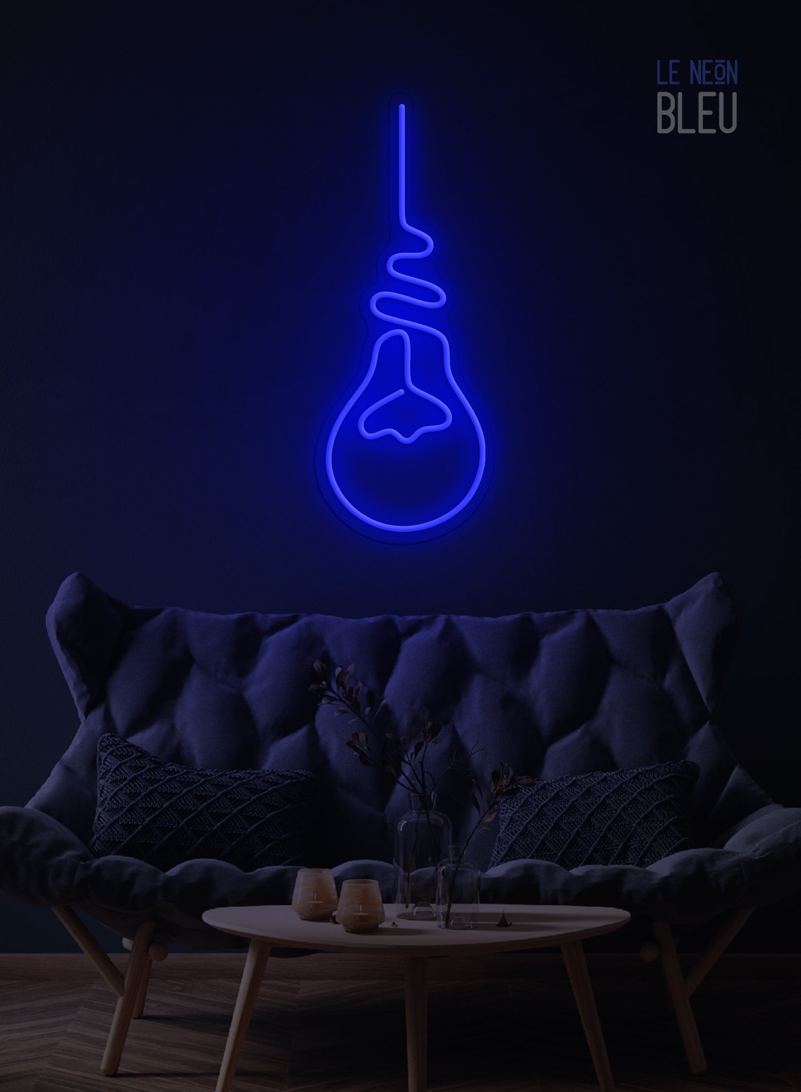 Néon LED "Ampoule Suspendue" – L’idée lumineuse, version design