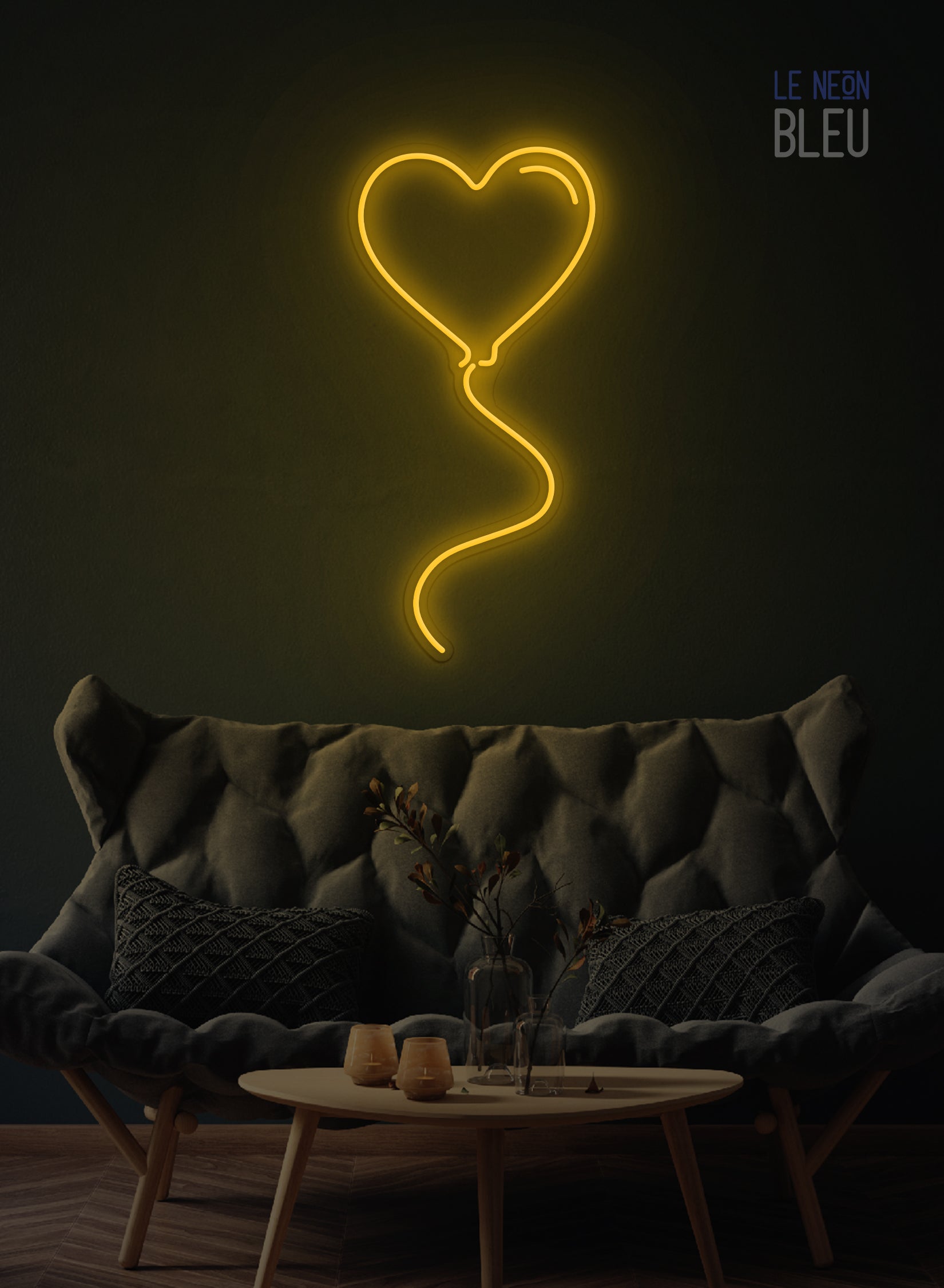 Ballon Cœur - Néon LED