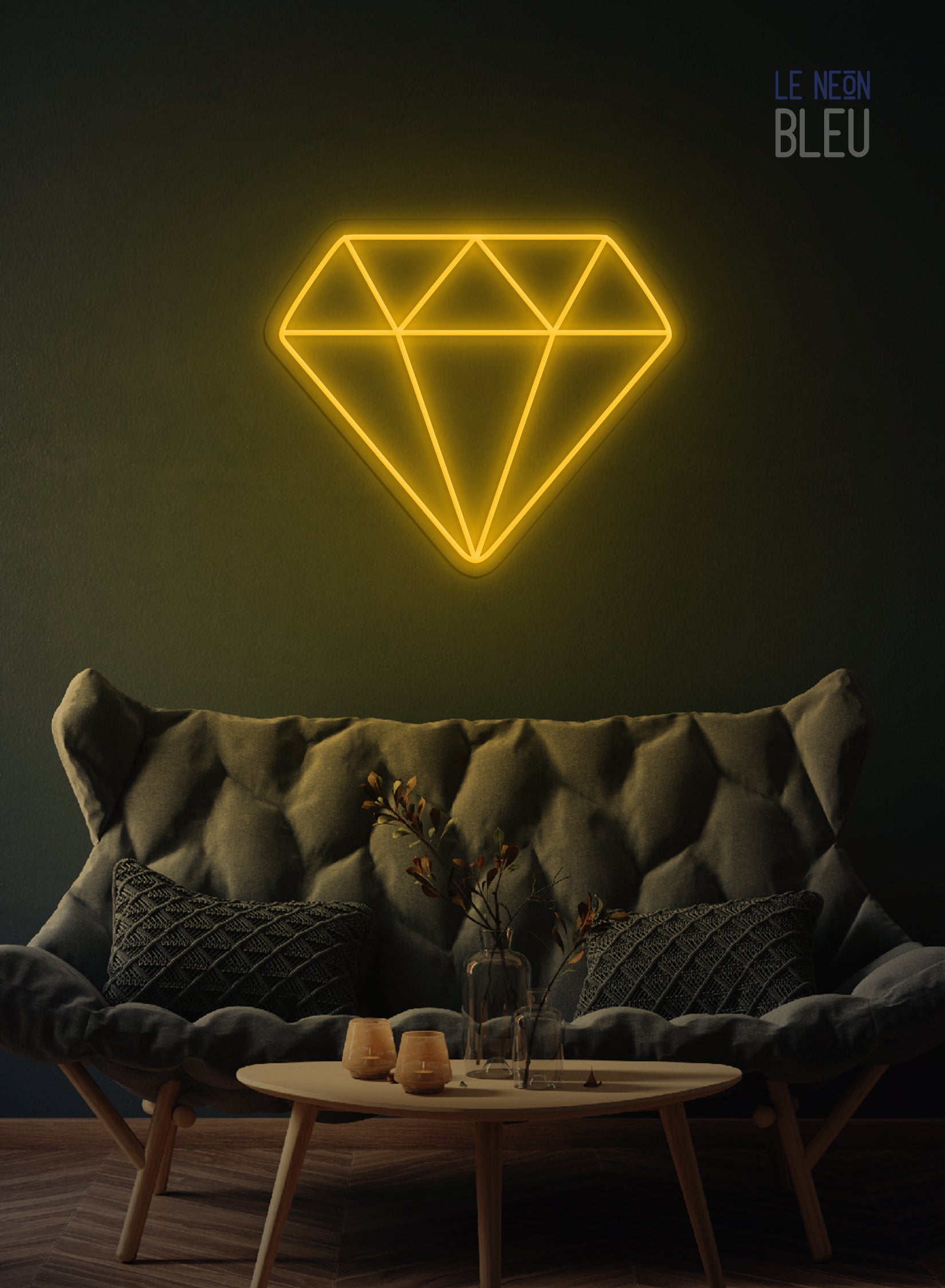 Néon LED "Diamant" – Élégance Brillante