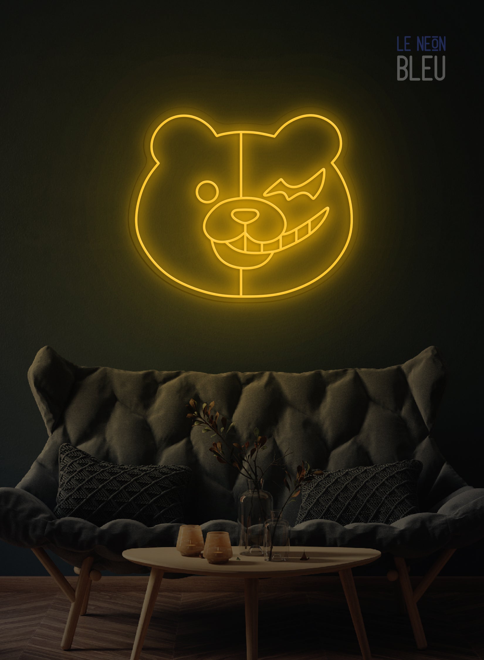 Néon LED Monokuma – L'icône Danganronpa en version lumineuse