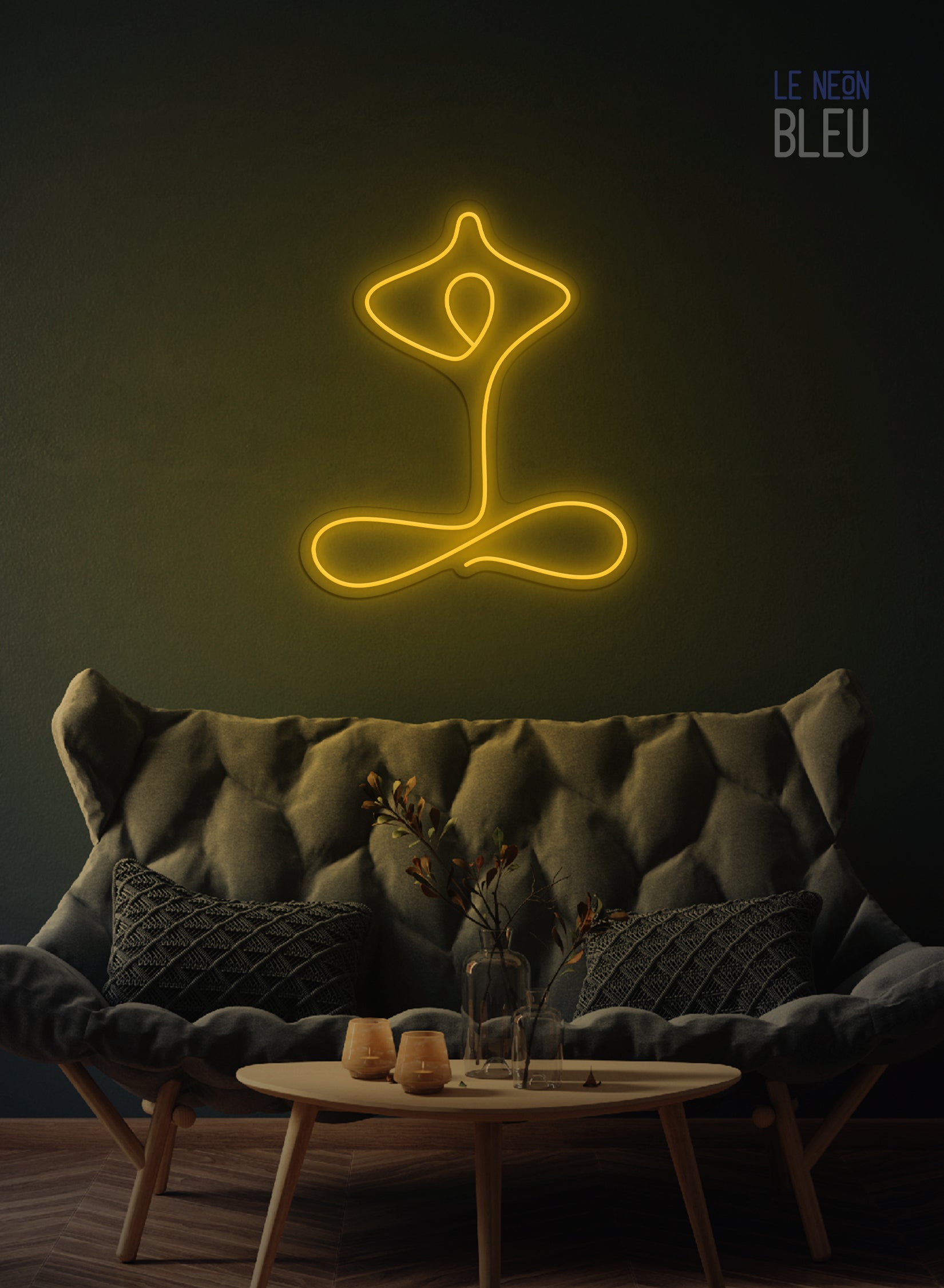 Néon LED "Silhouette Yoga" – L’équilibre en lumière