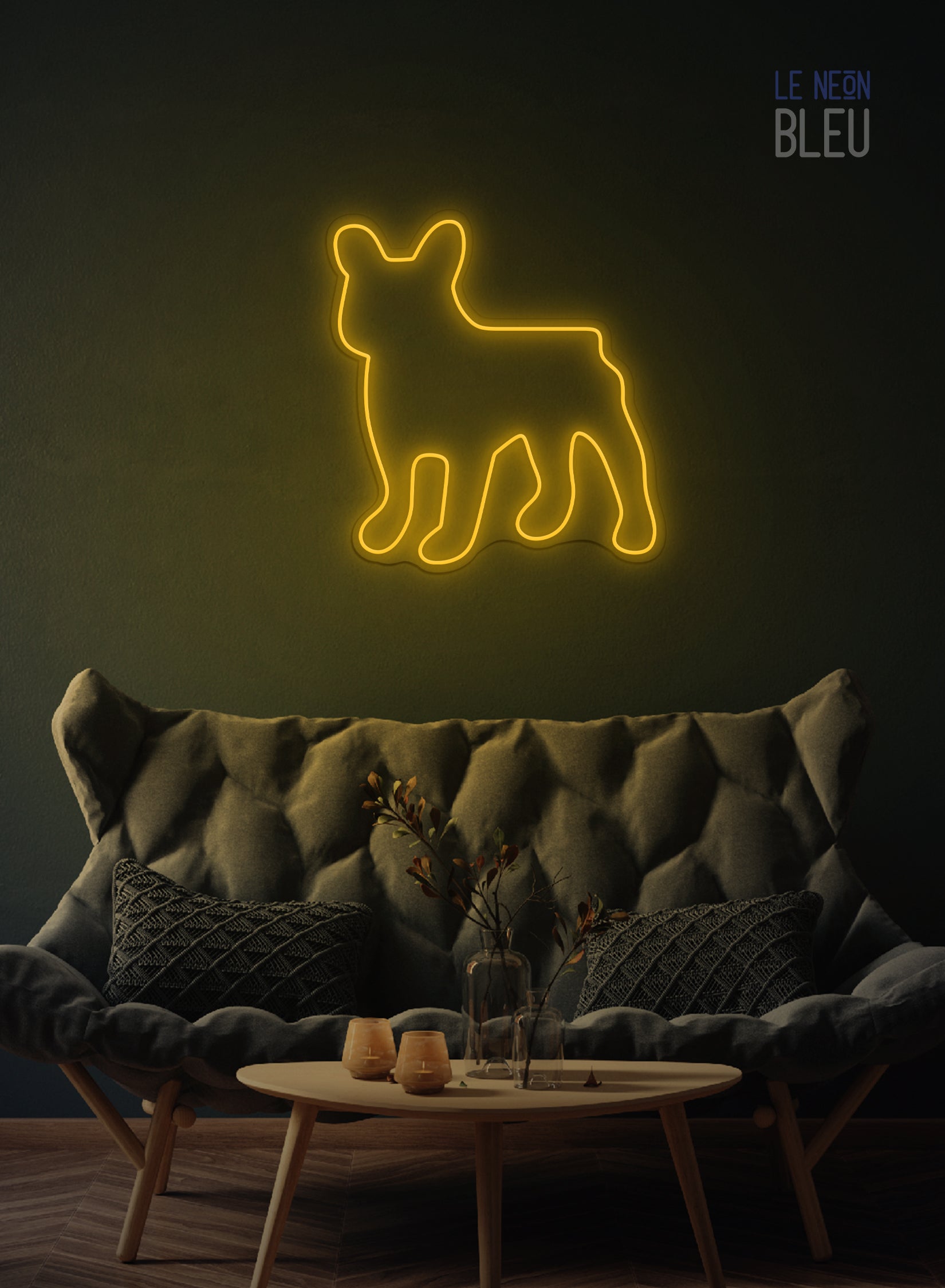 Chien Bulldog- Néon LED