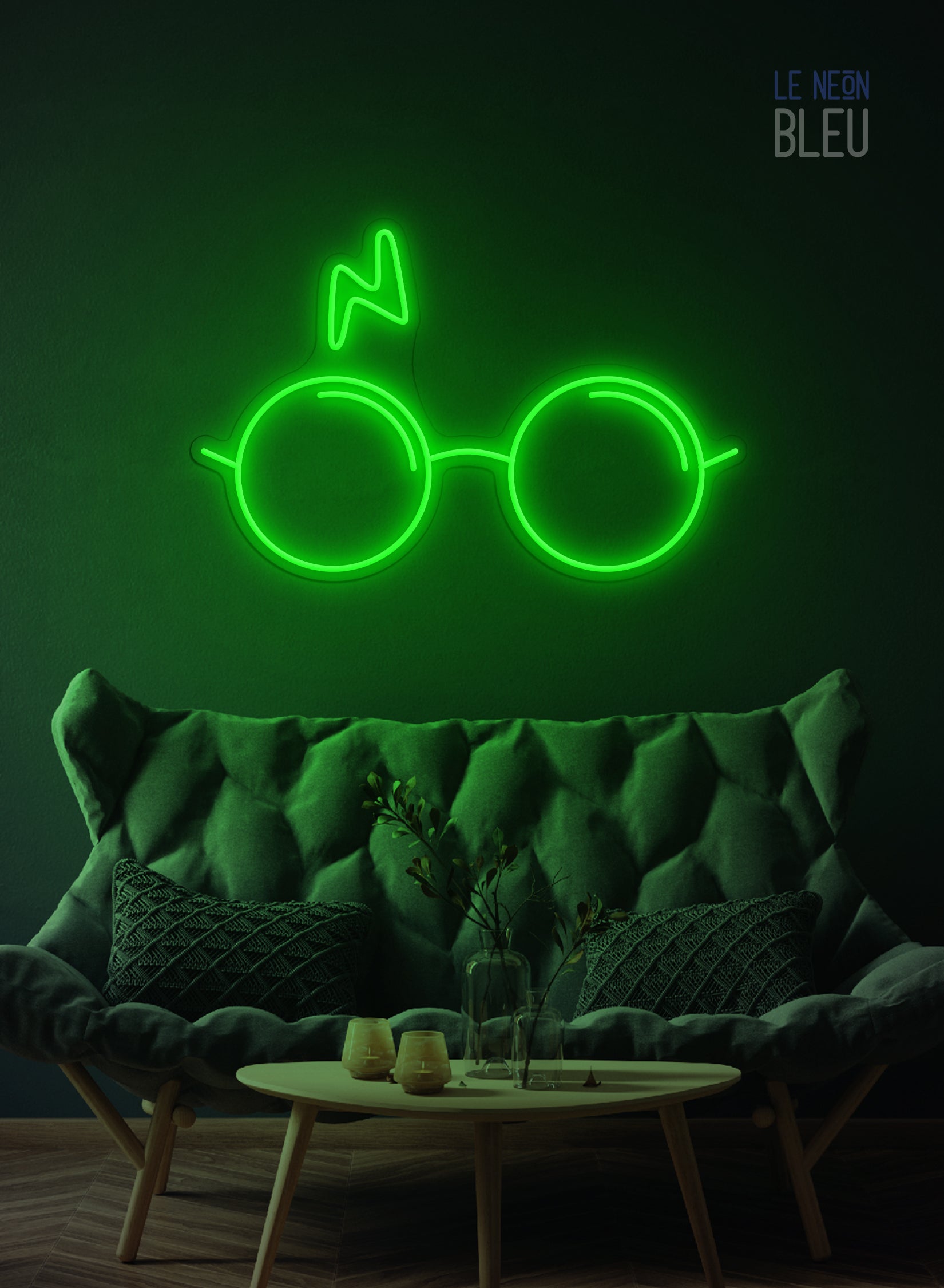 Néon LED "Lunettes & Éclair" – L’univers magique dans ta déco