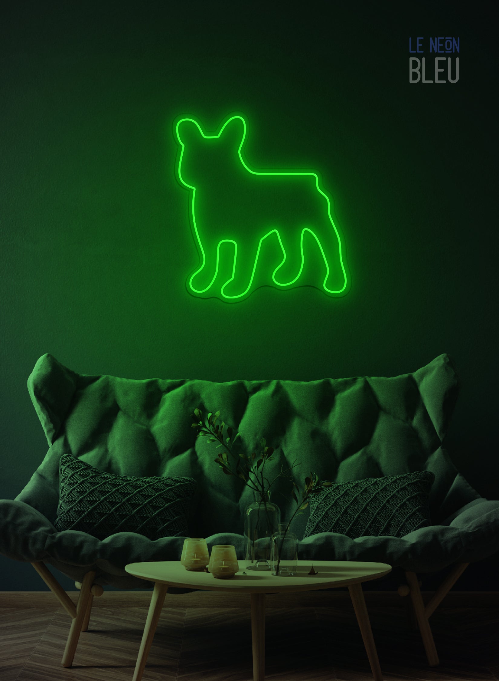 Chien Bulldog- Néon LED