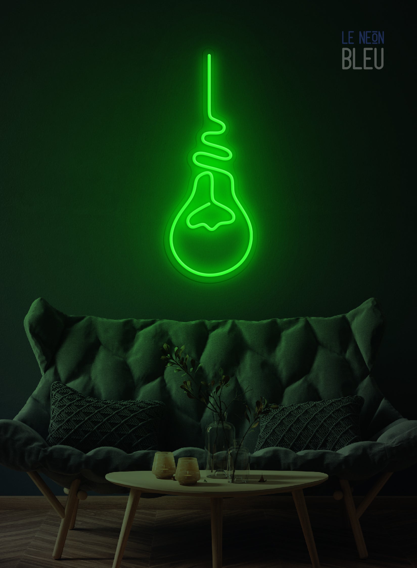 Néon LED "Ampoule Suspendue" – L’idée lumineuse, version design