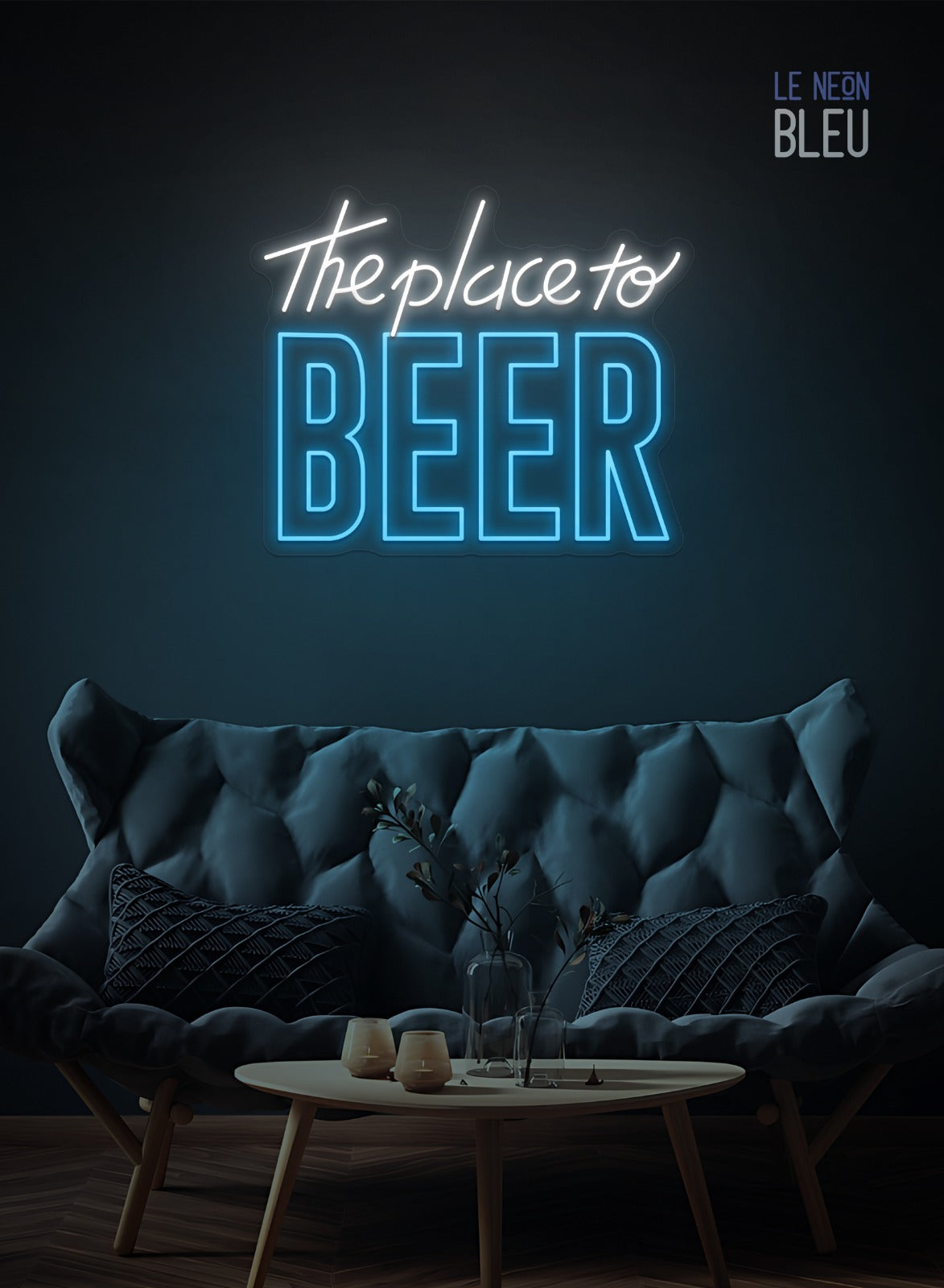 Néon LED "The Place to BEER" – Ambiance Bar Garantie