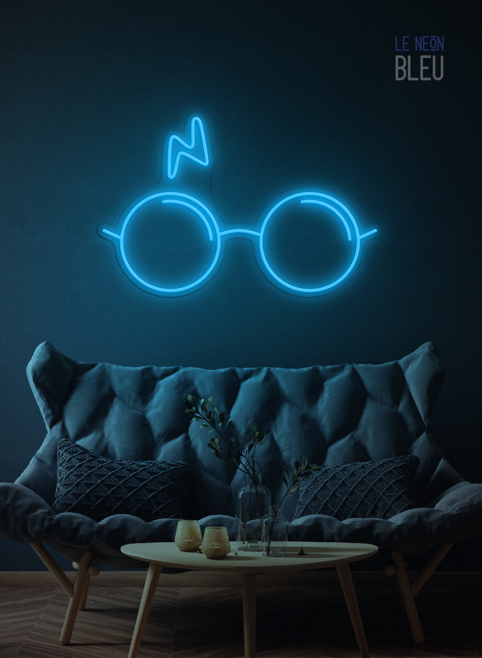 Néon LED "Lunettes & Éclair" – L’univers magique dans ta déco