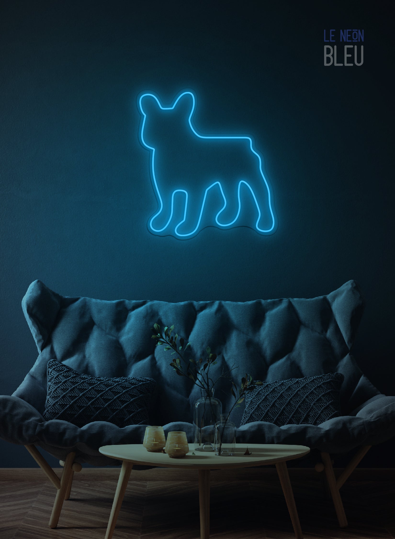 Chien Bulldog- Néon LED