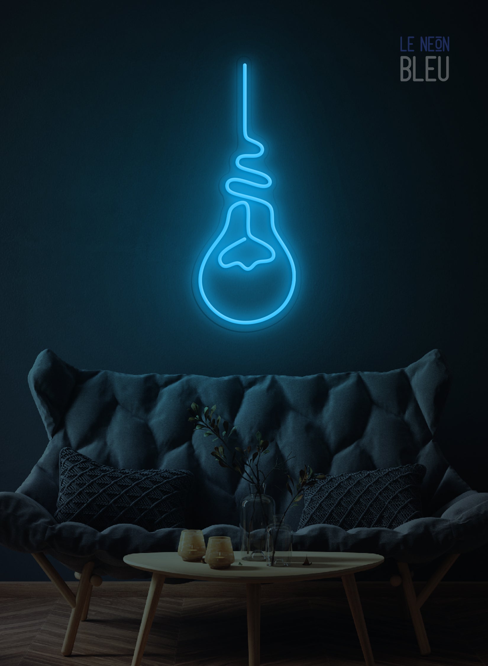 Néon LED "Ampoule Suspendue" – L’idée lumineuse, version design