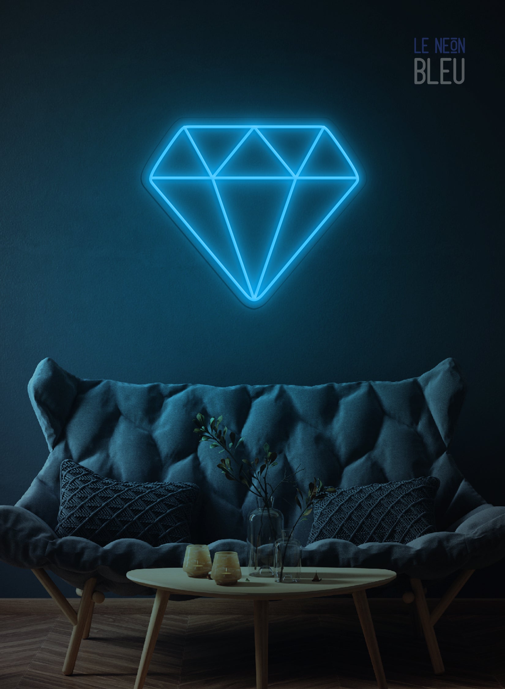 Néon LED "Diamant" – Élégance Brillante