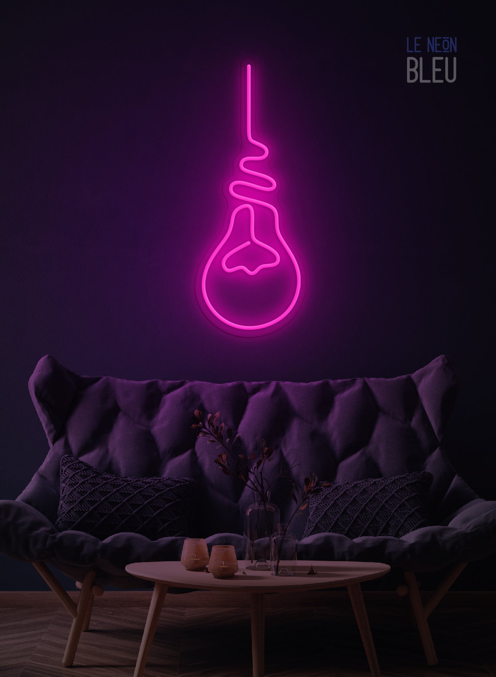 Néon LED "Ampoule Suspendue" – L’idée lumineuse, version design