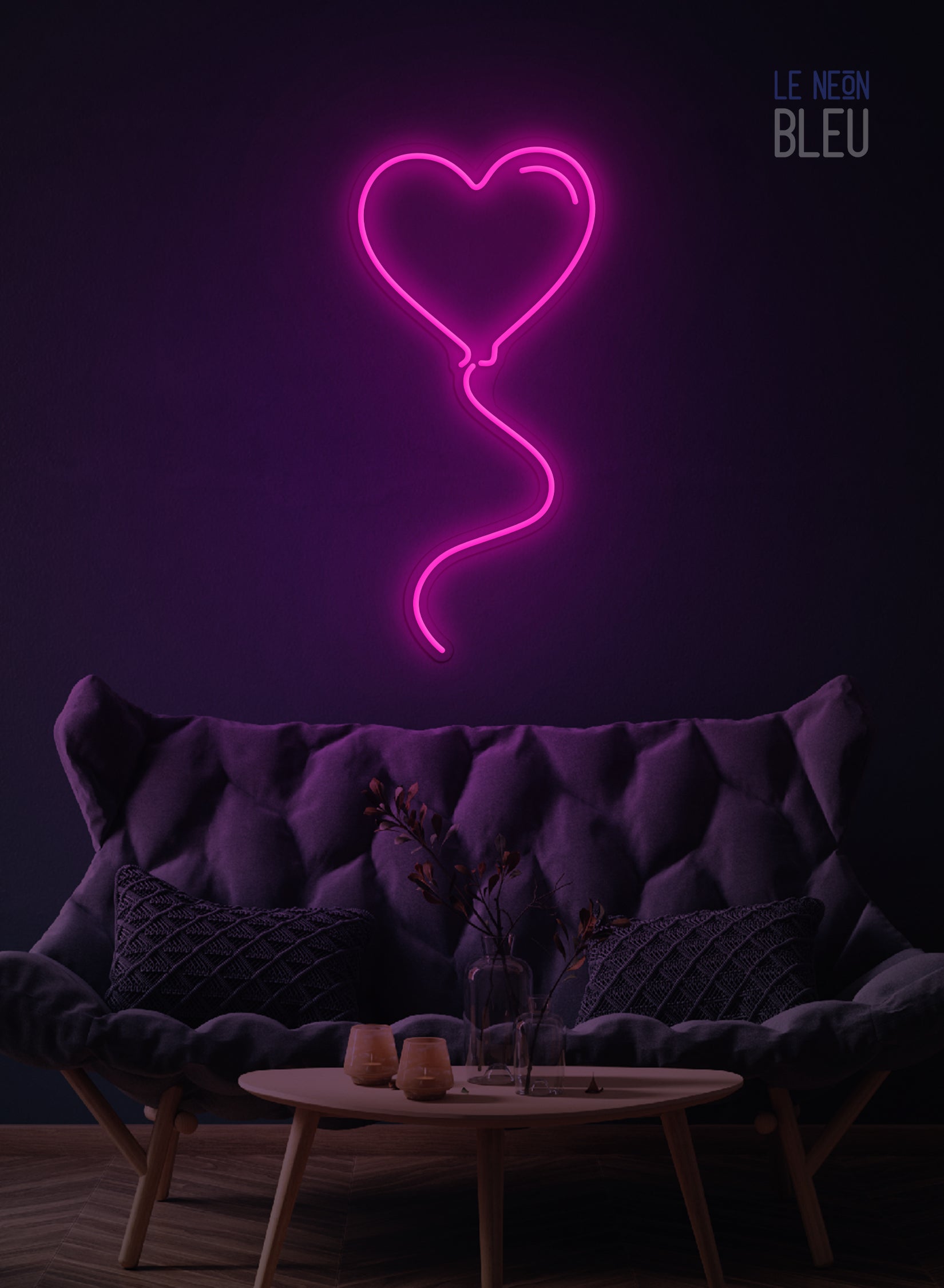 Ballon Cœur - Néon LED