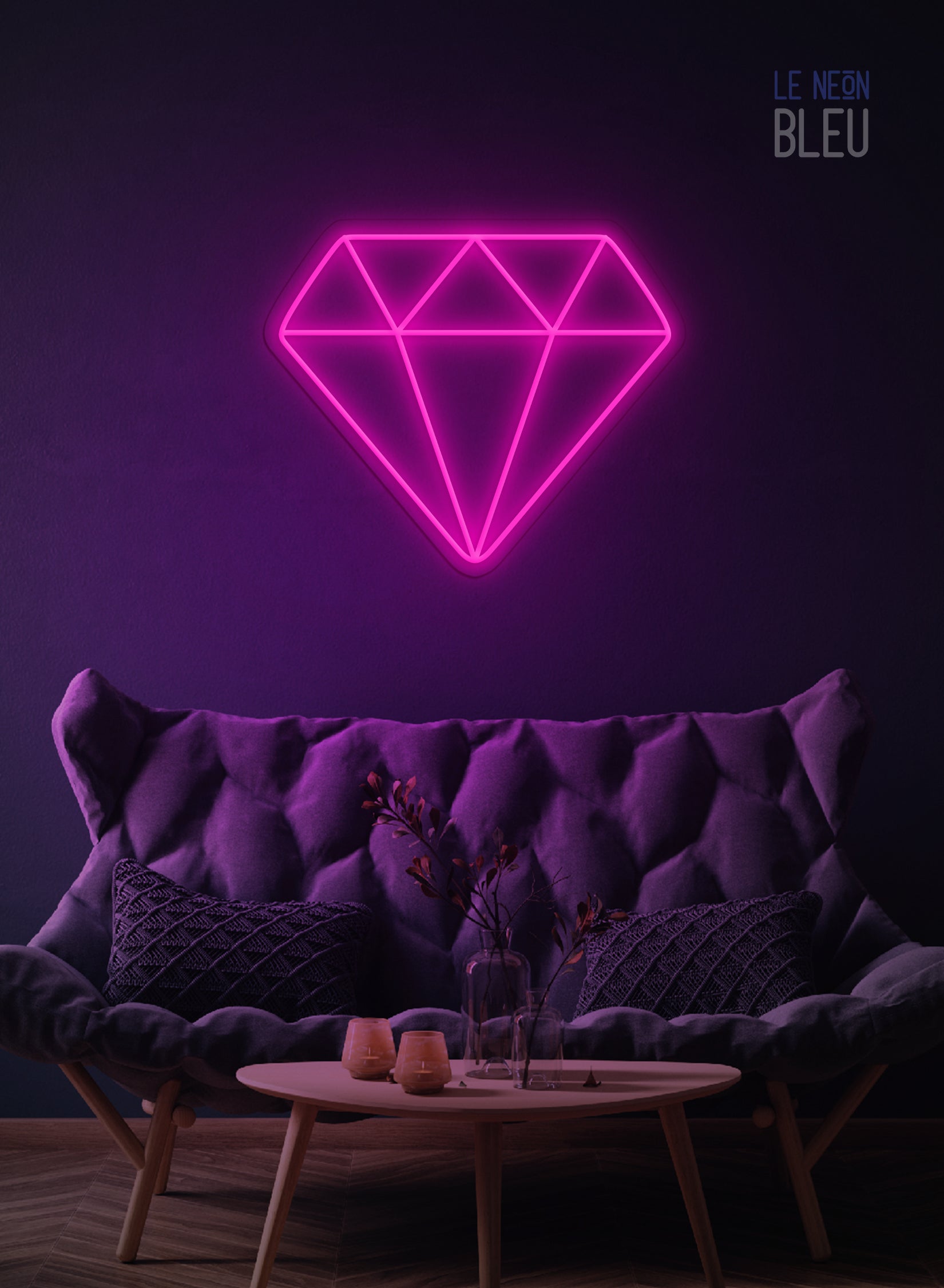 Néon LED "Diamant" – Élégance Brillante