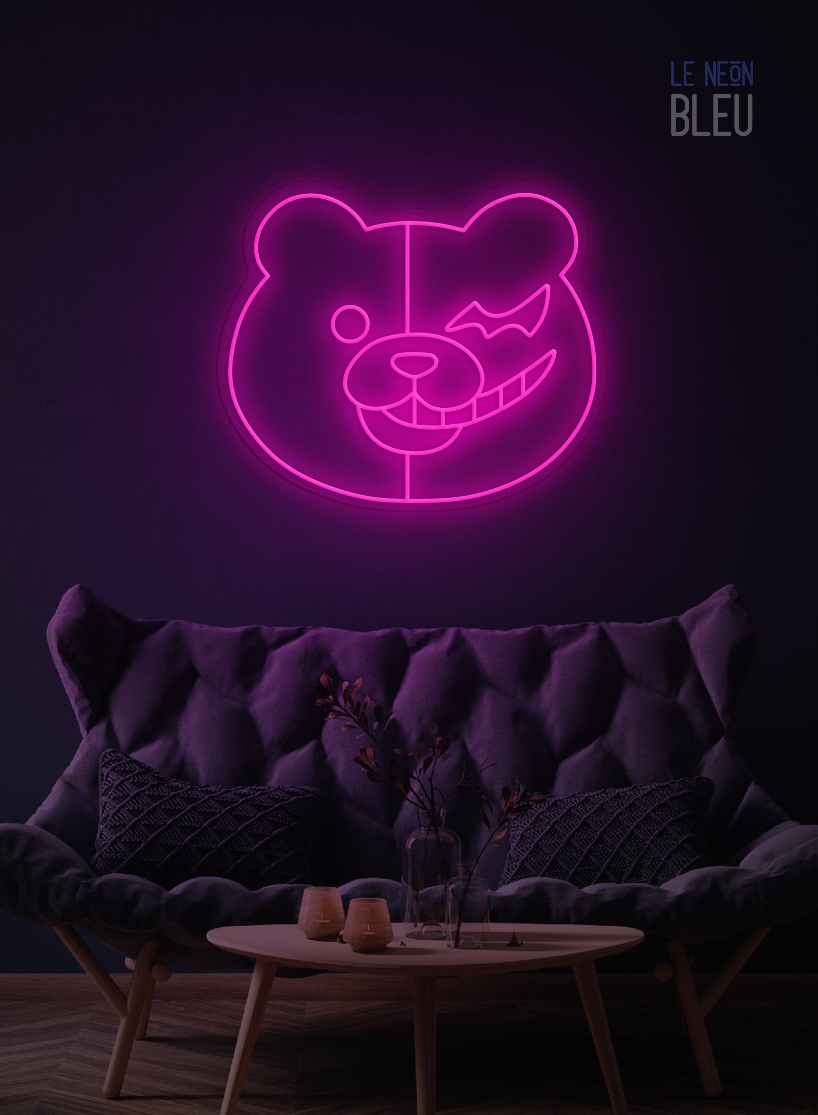 Néon LED Monokuma – L'icône Danganronpa en version lumineuse