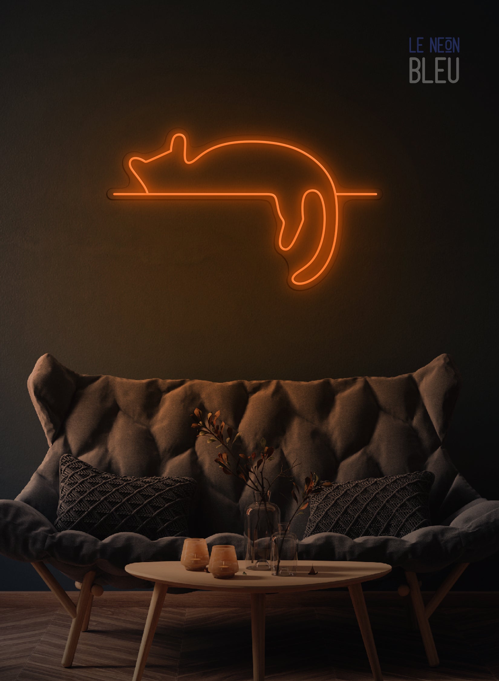 Chat paresseux - Néon LED