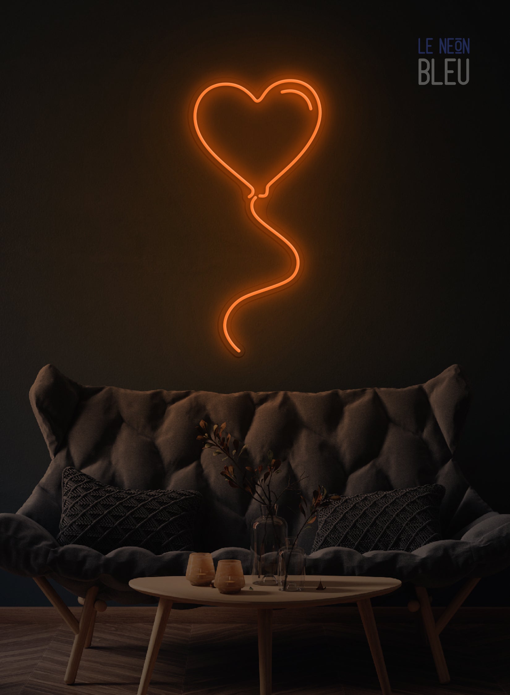 Ballon Cœur - Néon LED