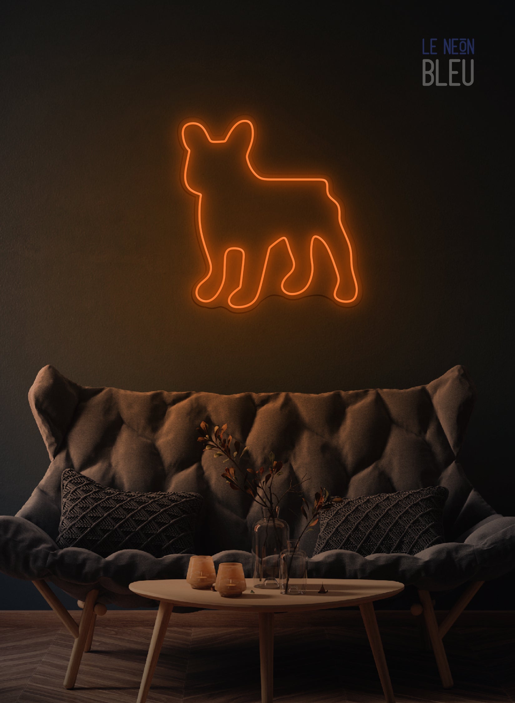 Chien Bulldog- Néon LED