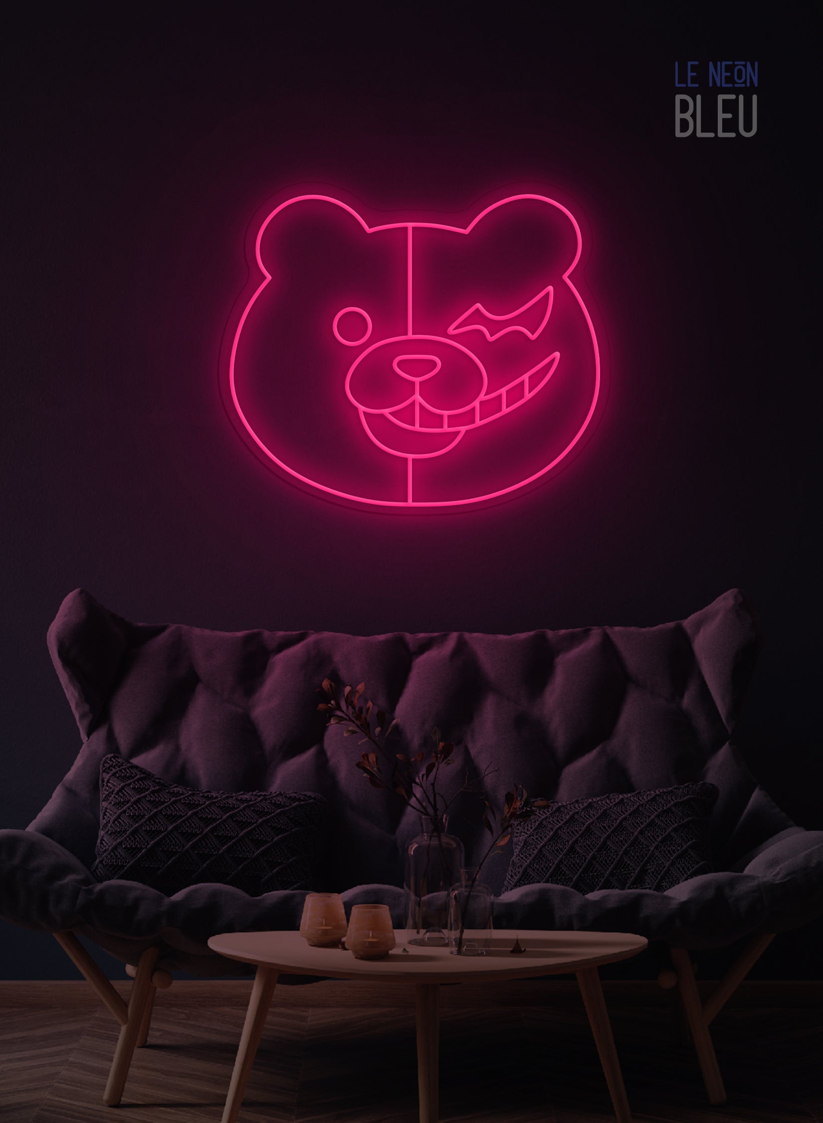 Néon LED Monokuma – L'icône Danganronpa en version lumineuse