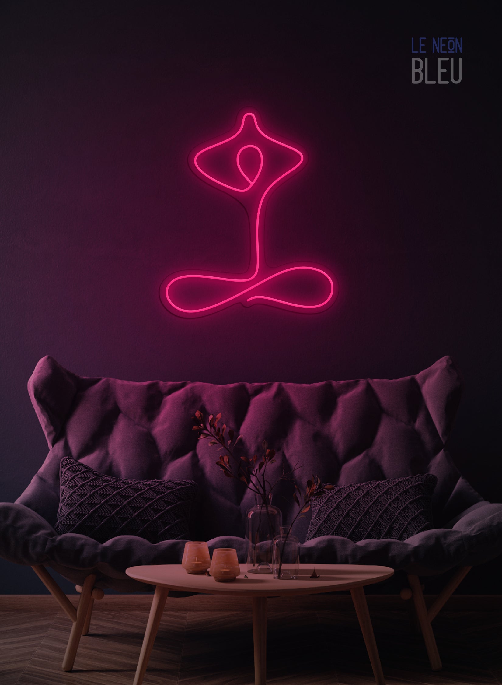 Néon LED "Silhouette Yoga" – L’équilibre en lumière