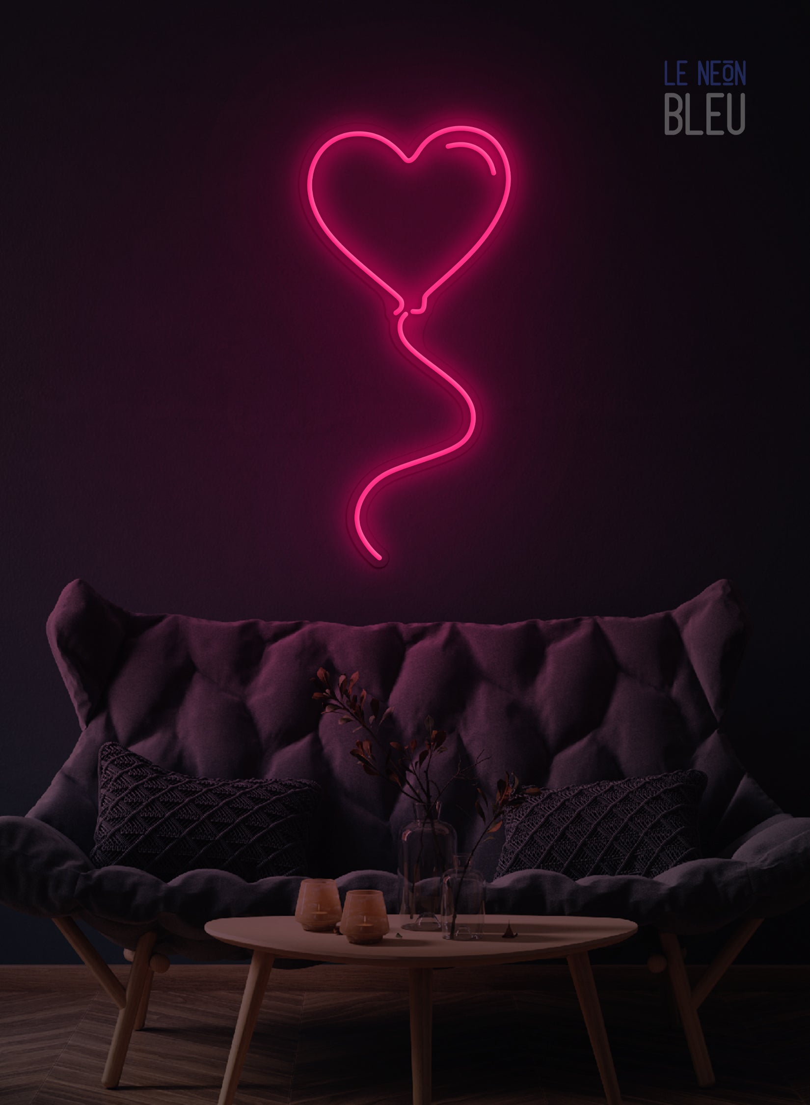 Ballon Cœur - Néon LED