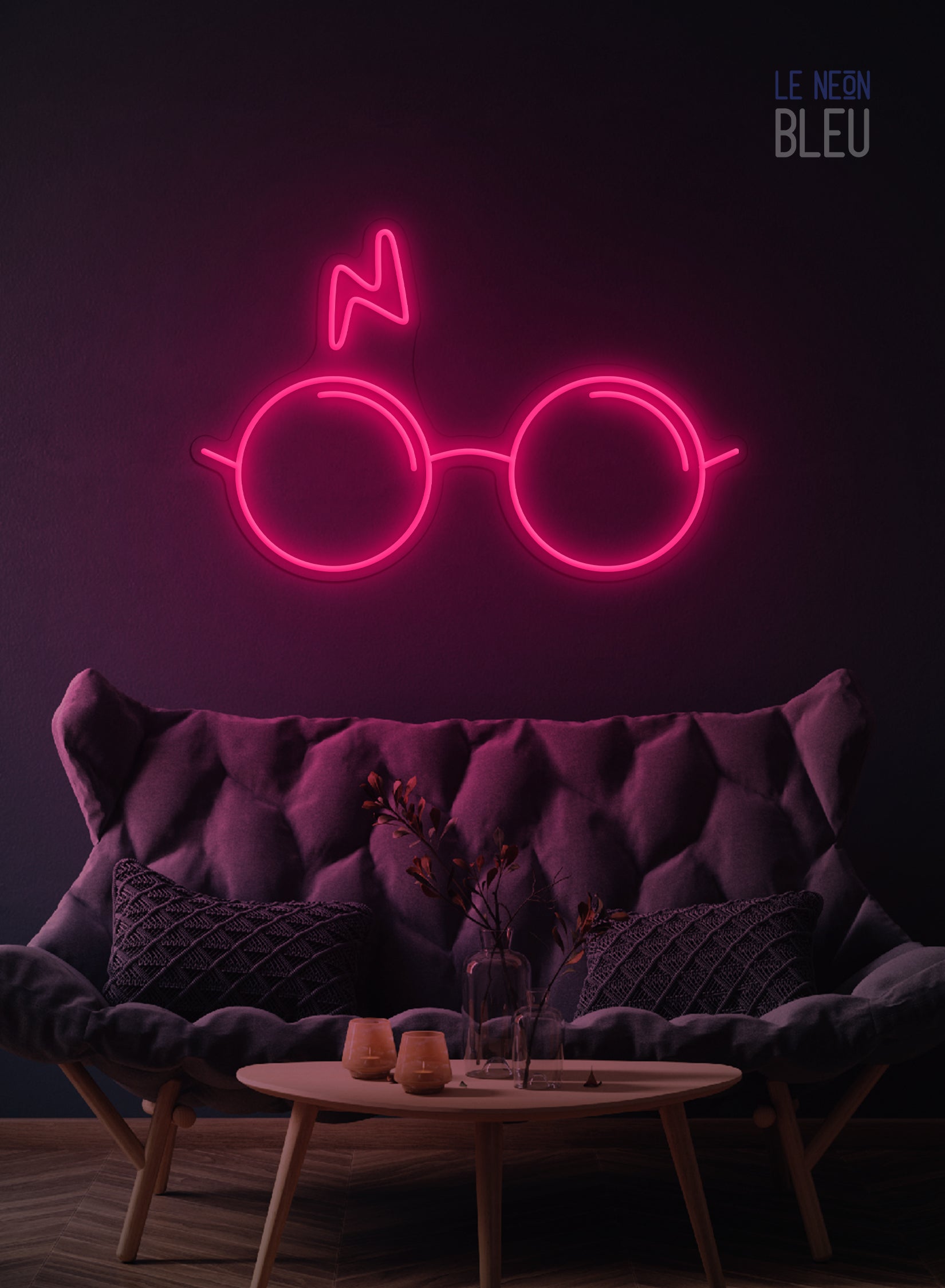 Néon LED "Lunettes & Éclair" – L’univers magique dans ta déco