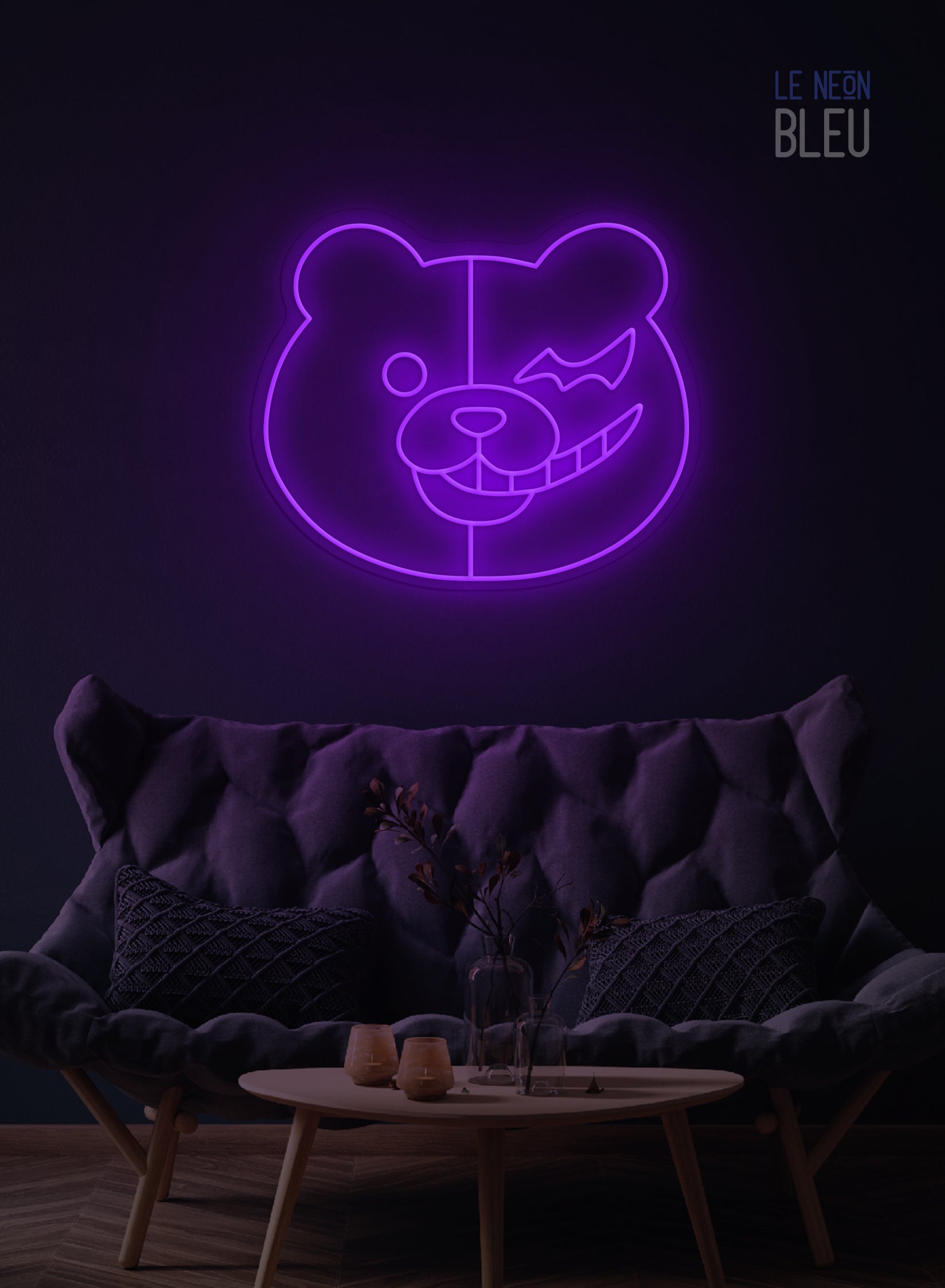Néon LED Monokuma – L'icône Danganronpa en version lumineuse