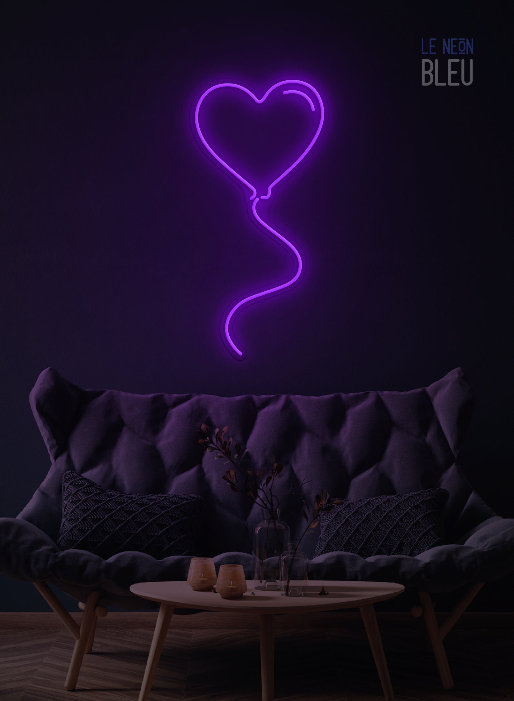 Ballon Cœur - Néon LED