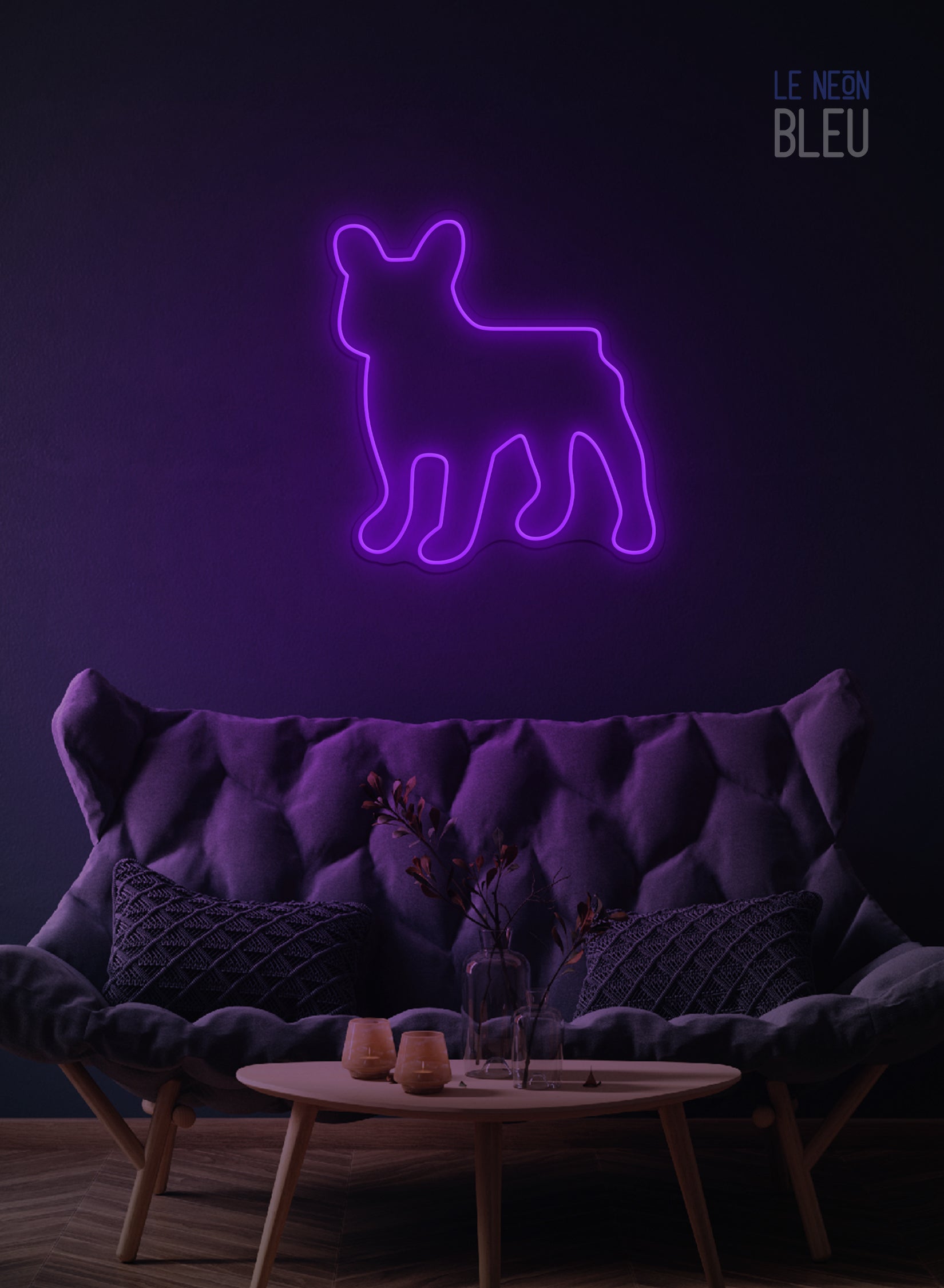 Chien Bulldog- Néon LED