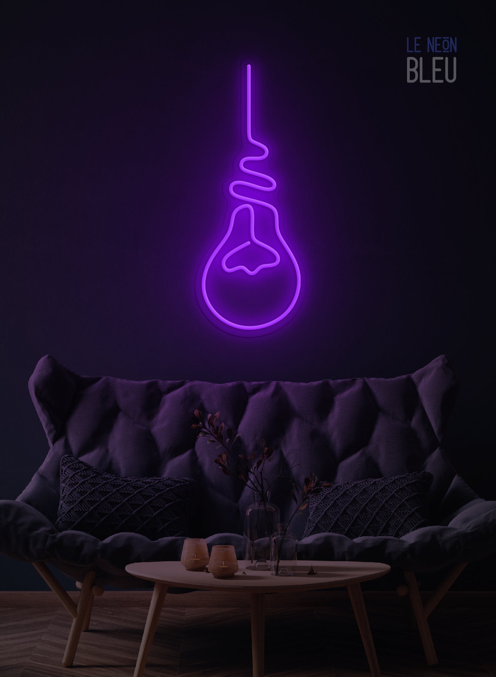 Néon LED "Ampoule Suspendue" – L’idée lumineuse, version design