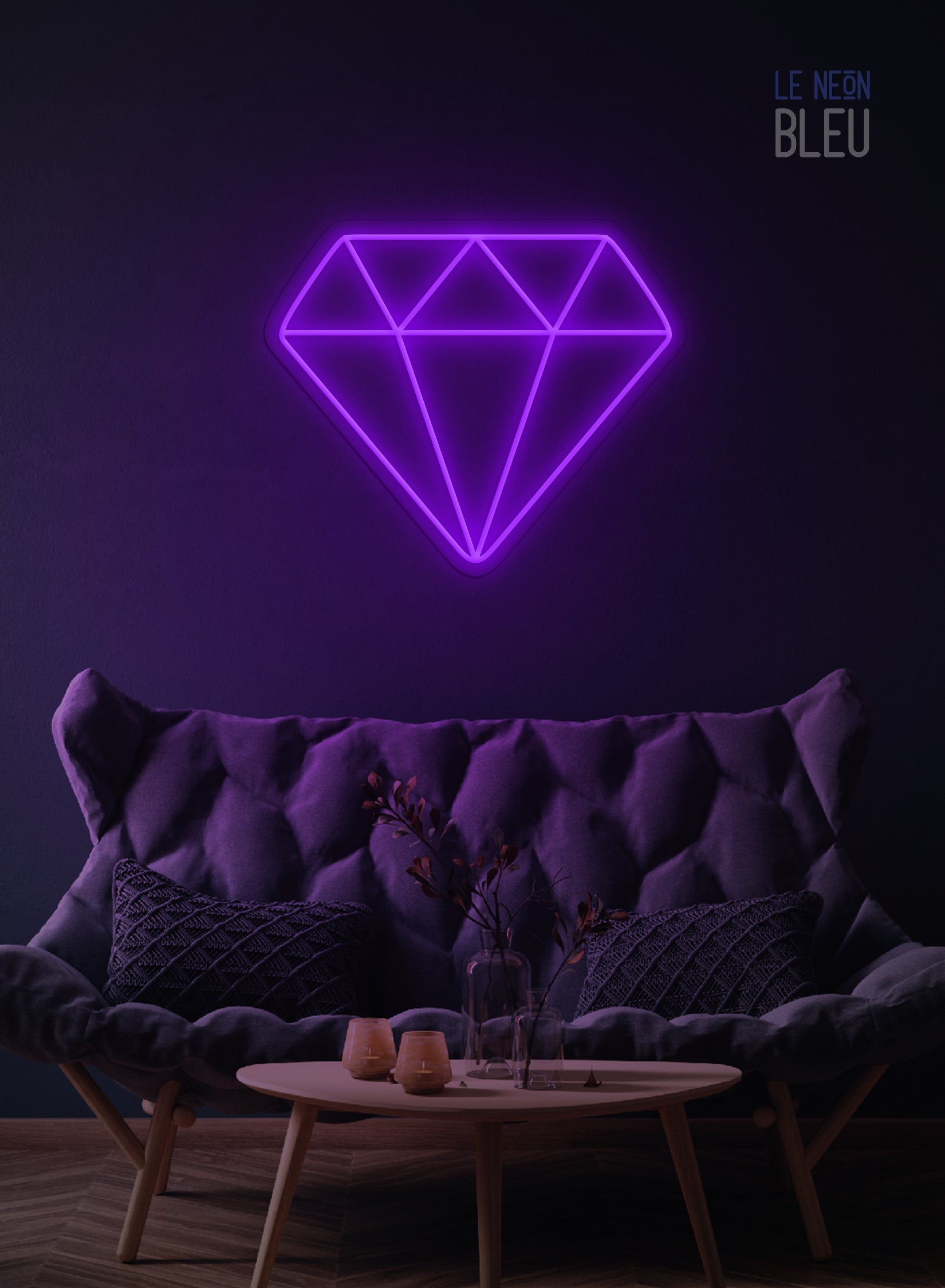 Néon LED "Diamant" – Élégance Brillante